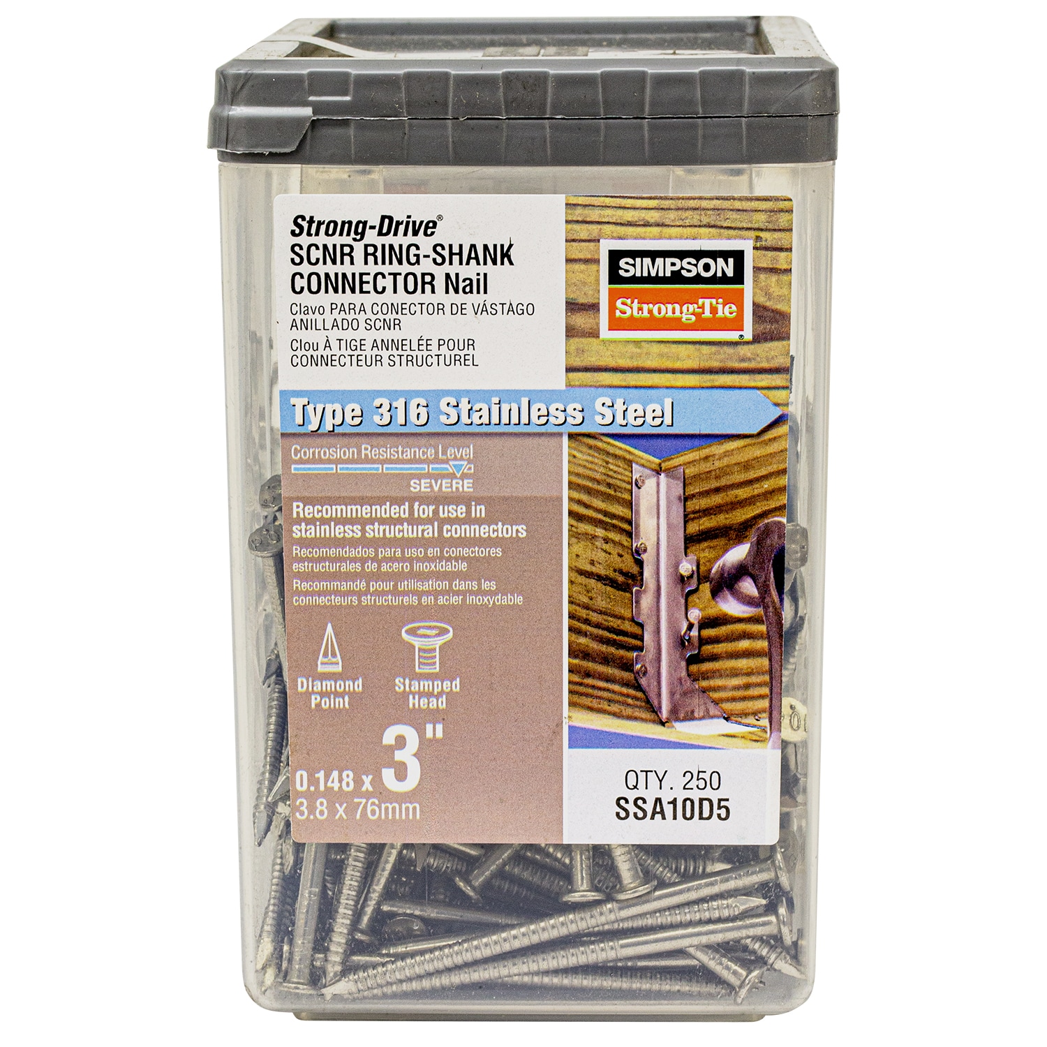 Simpson Strong-Tie - 3-in x 0.148-in 9d Stainless steel Ring Shank Joist hanger nails Box