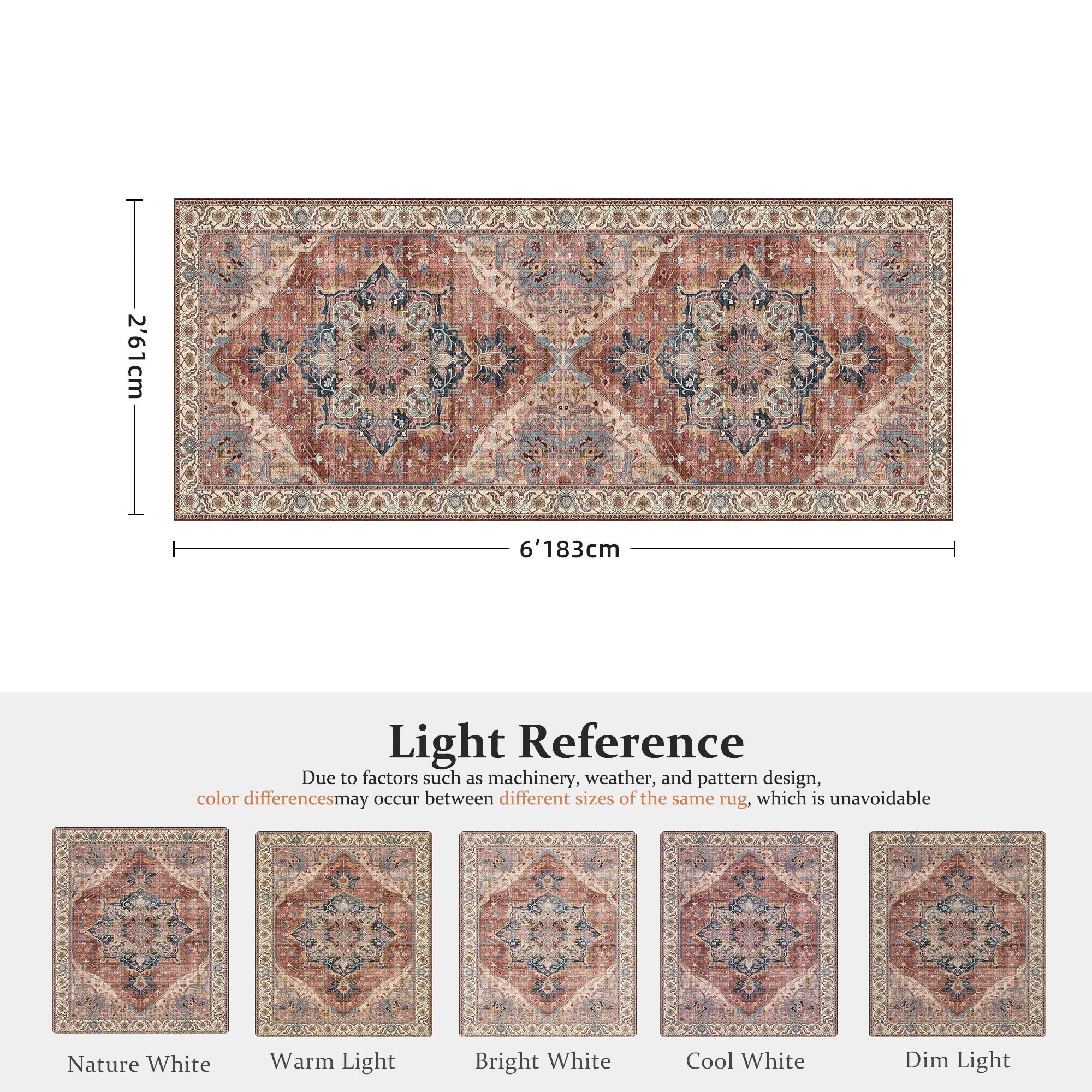 KERDOM AH-BK02-2X6-BRICKRED rugs - View #6