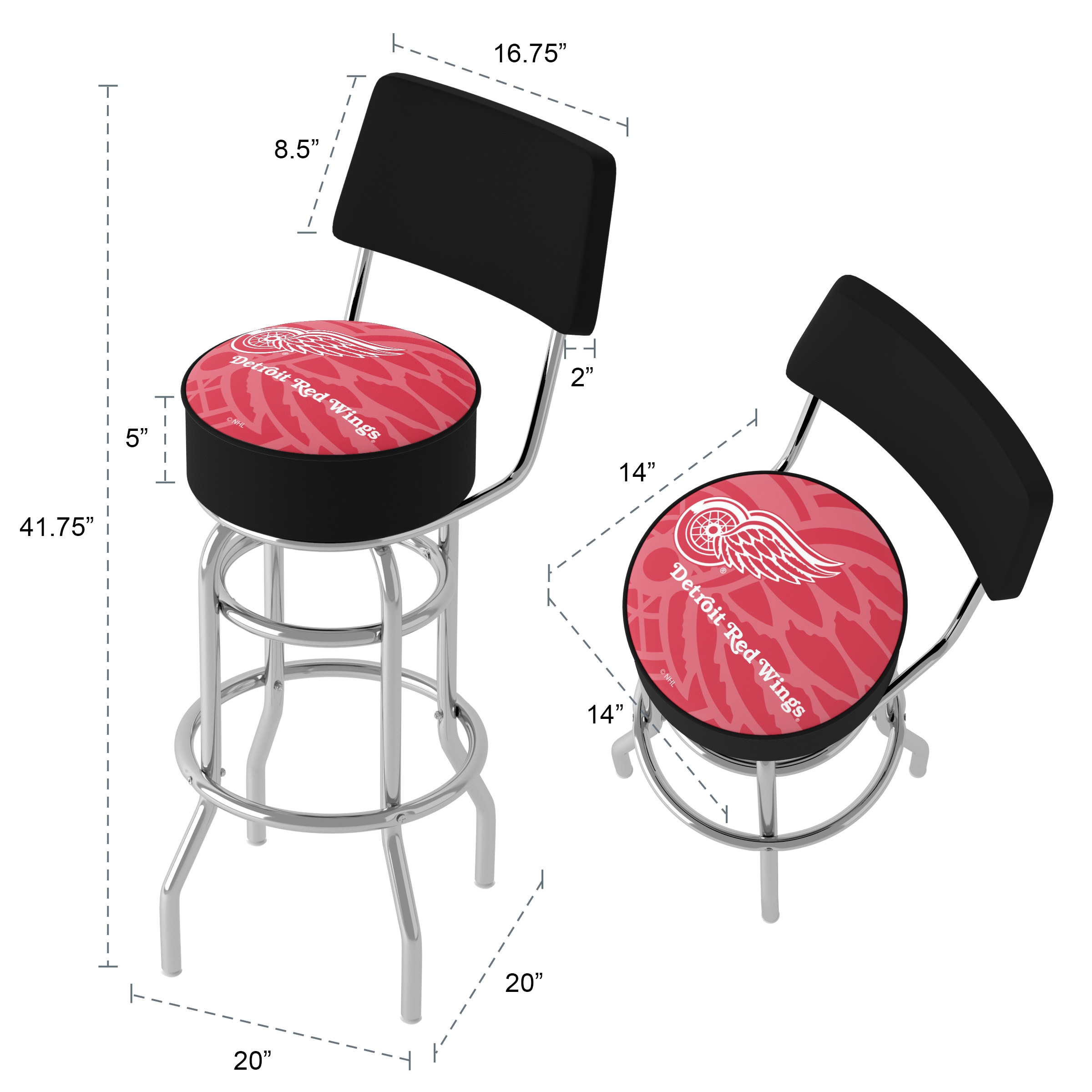 Trademark Gameroom NHL1100-DR-WM stools - View #6