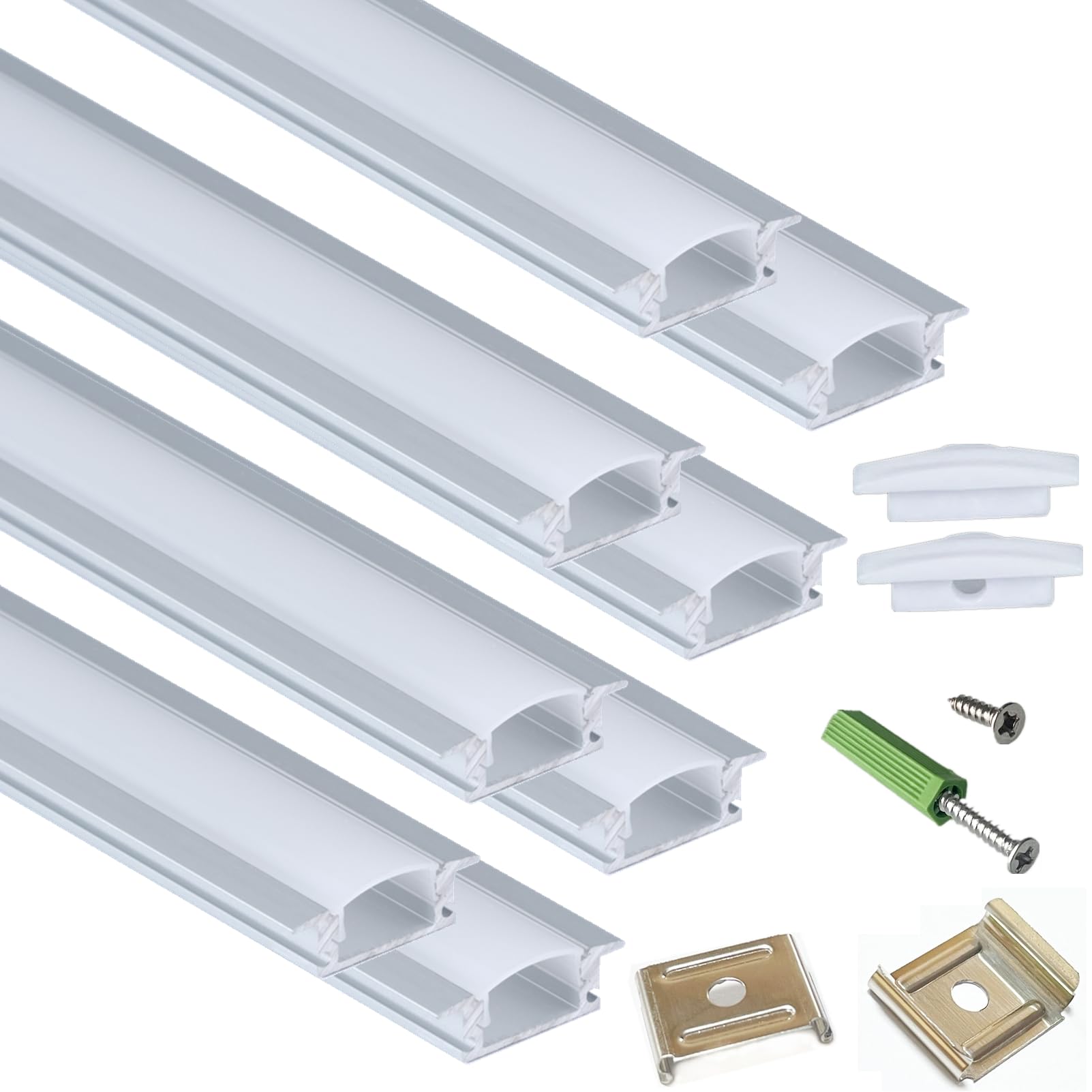 IUEST Recessed LED Strip Channel Diffuser 8 Pack Six Point Five Six ...