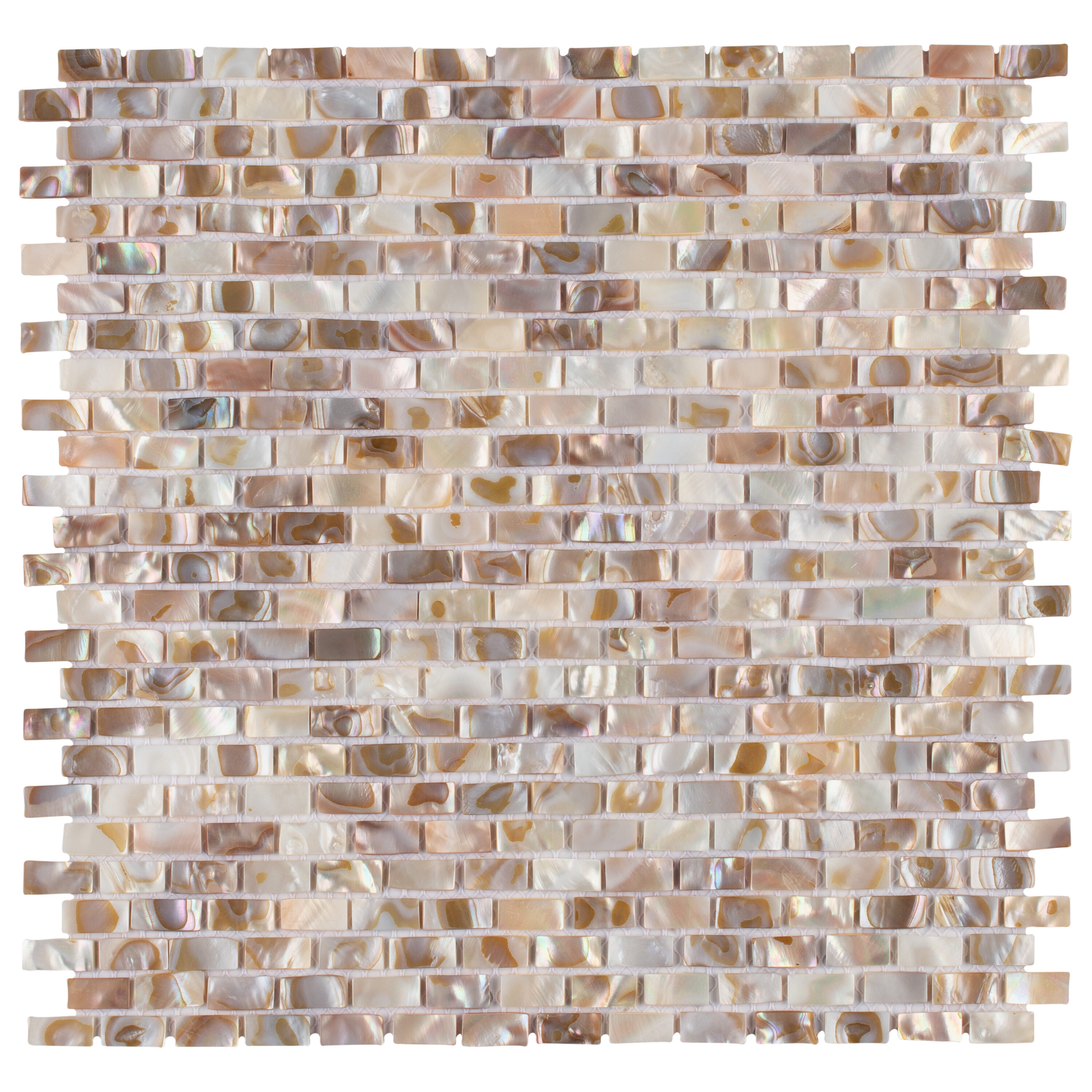 Affinity Tile GITCSP Conchella Subway Perla 12-in x 12-in Glossy Natural Shell Patterned Mosaic Tile (9.8-sq. ft/ Carton)