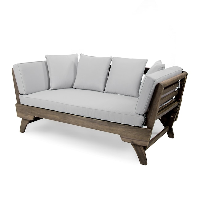 Best Ing Home Decor Ottavio Outdoor Daybed Gray Cushion S And Acacia Frame In The Patio Sectionals Sofas Department At Com - S Home Decor