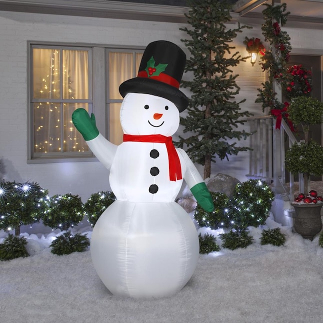 Gemmy 4-ft Lighted Snowman Christmas Inflatable in the Christmas ...
