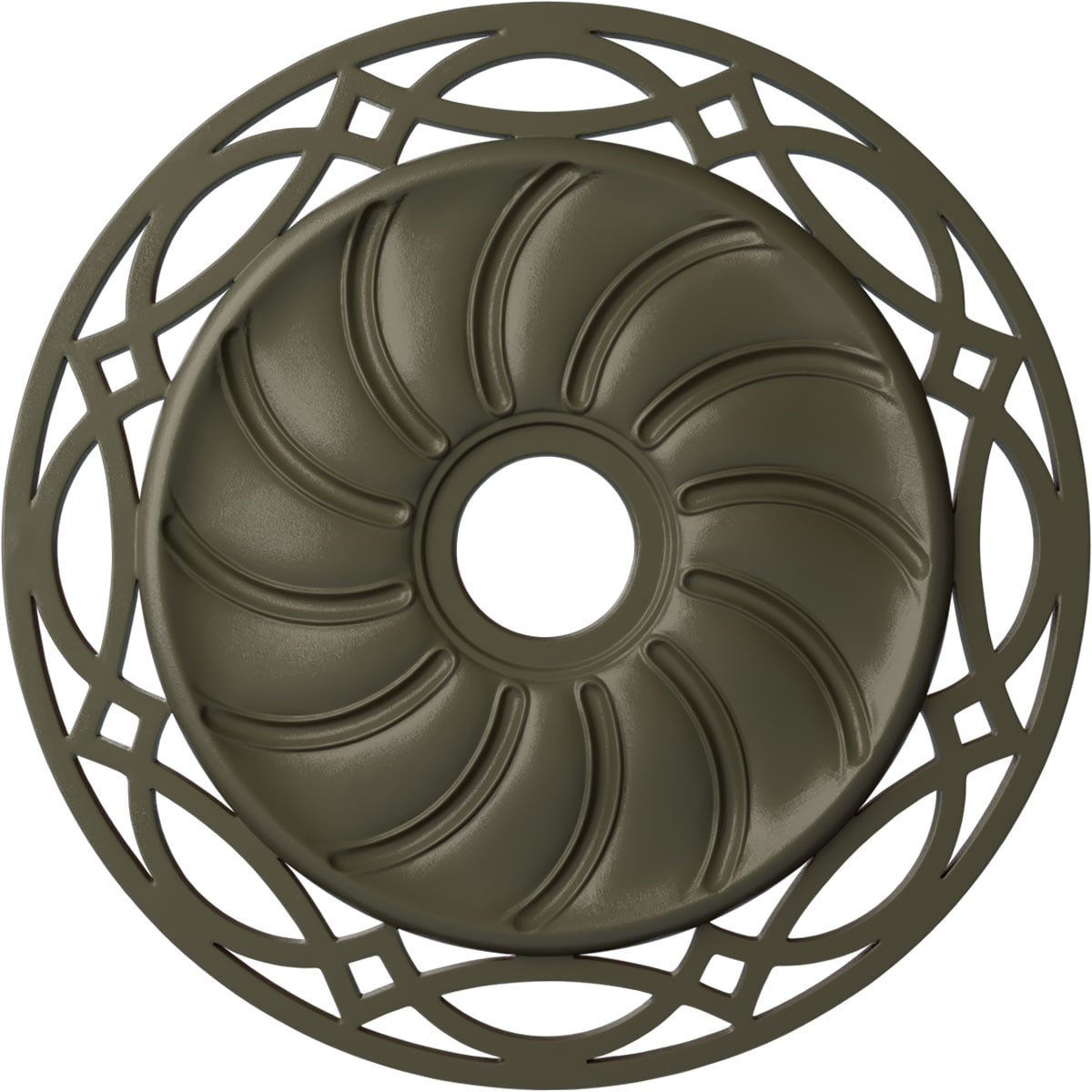 Ekena Millwork CM26LOWHF Loera 26.625-in W x 26.625-in L Painted Witch Hazel Polyurethane Whole Ceiling Medallion