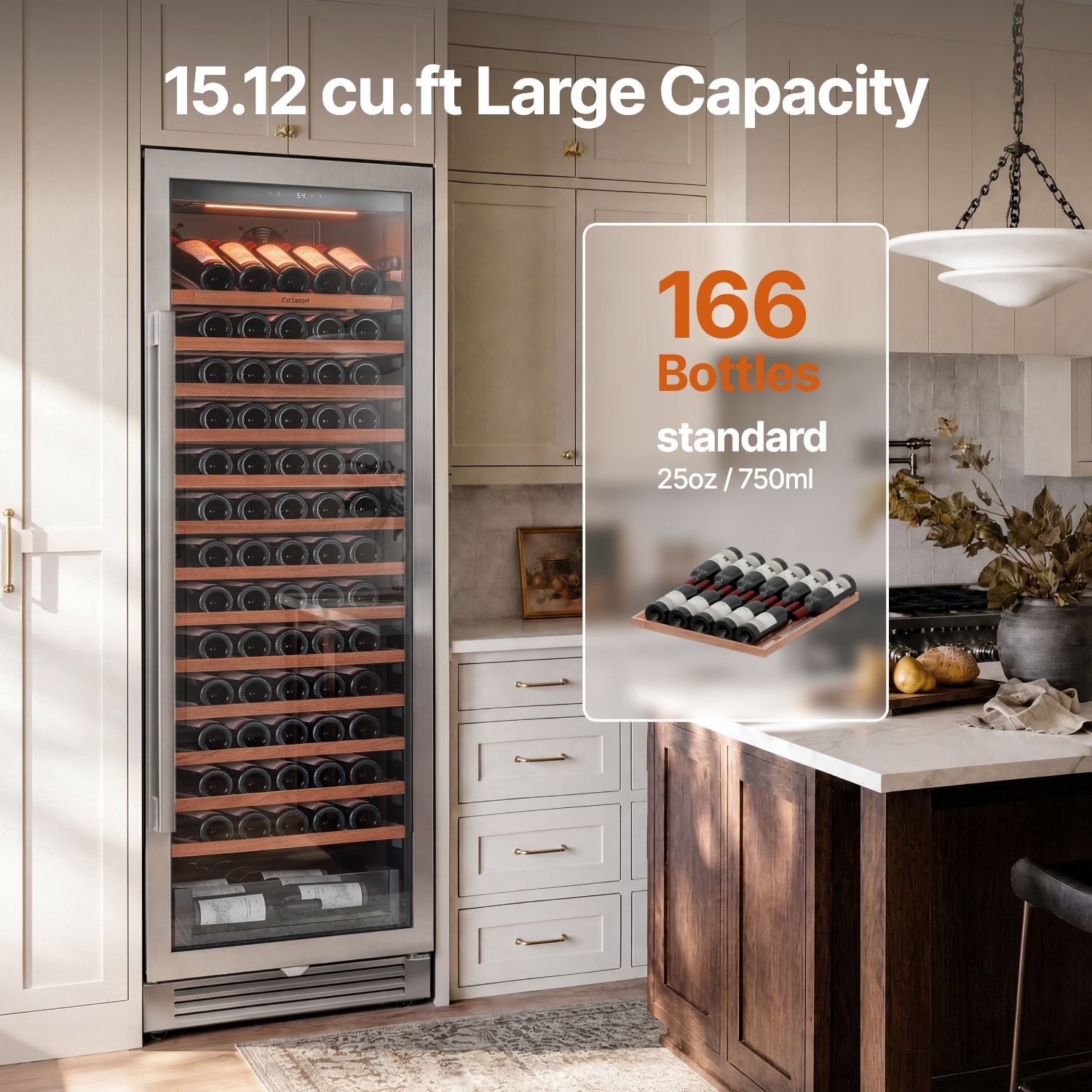Ca'Lefort 23.4-in W 166 -Bottles Stainless Steel Built-in