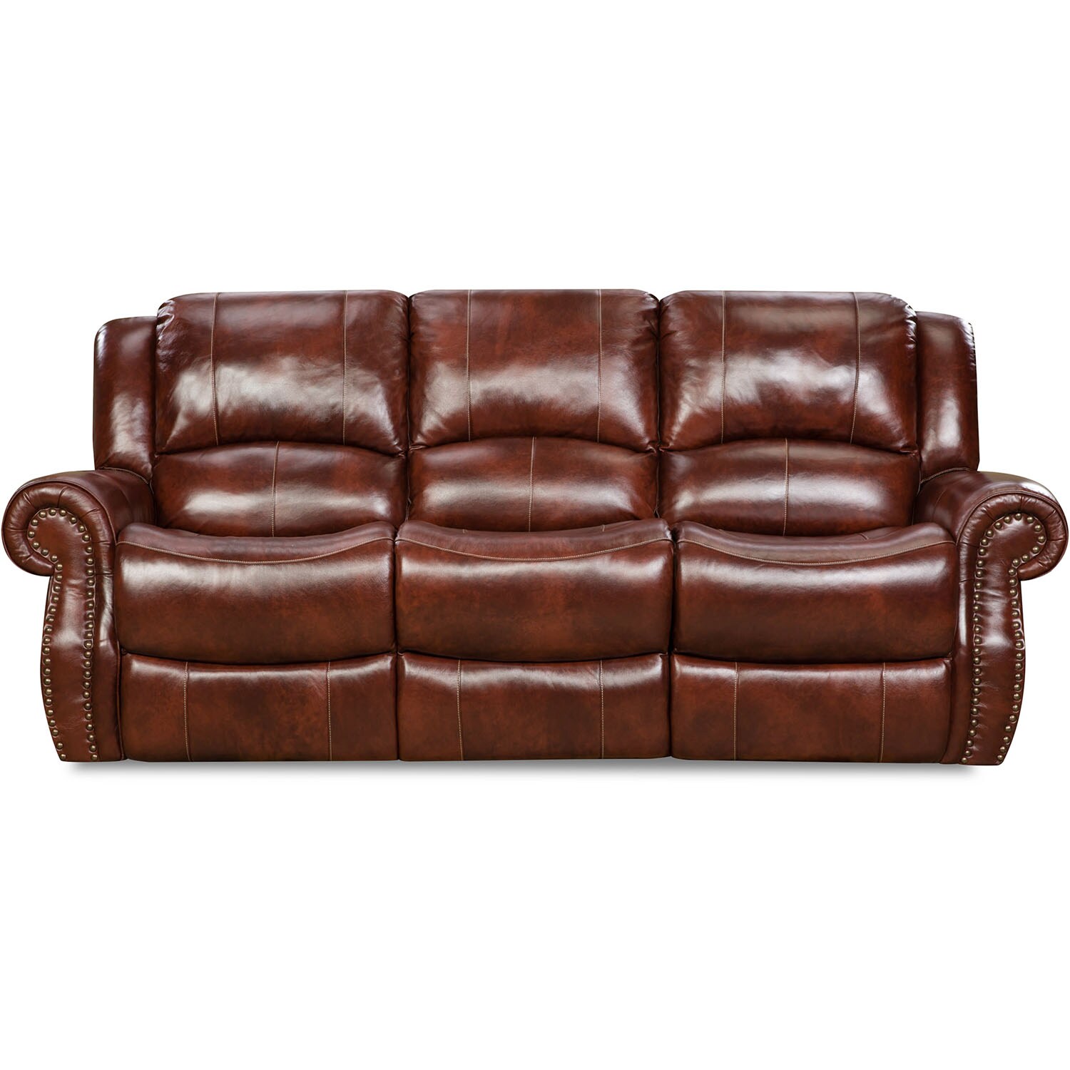 Cambridge Rustic 2-Piece Faux Leather Oxblood Living Room Set in