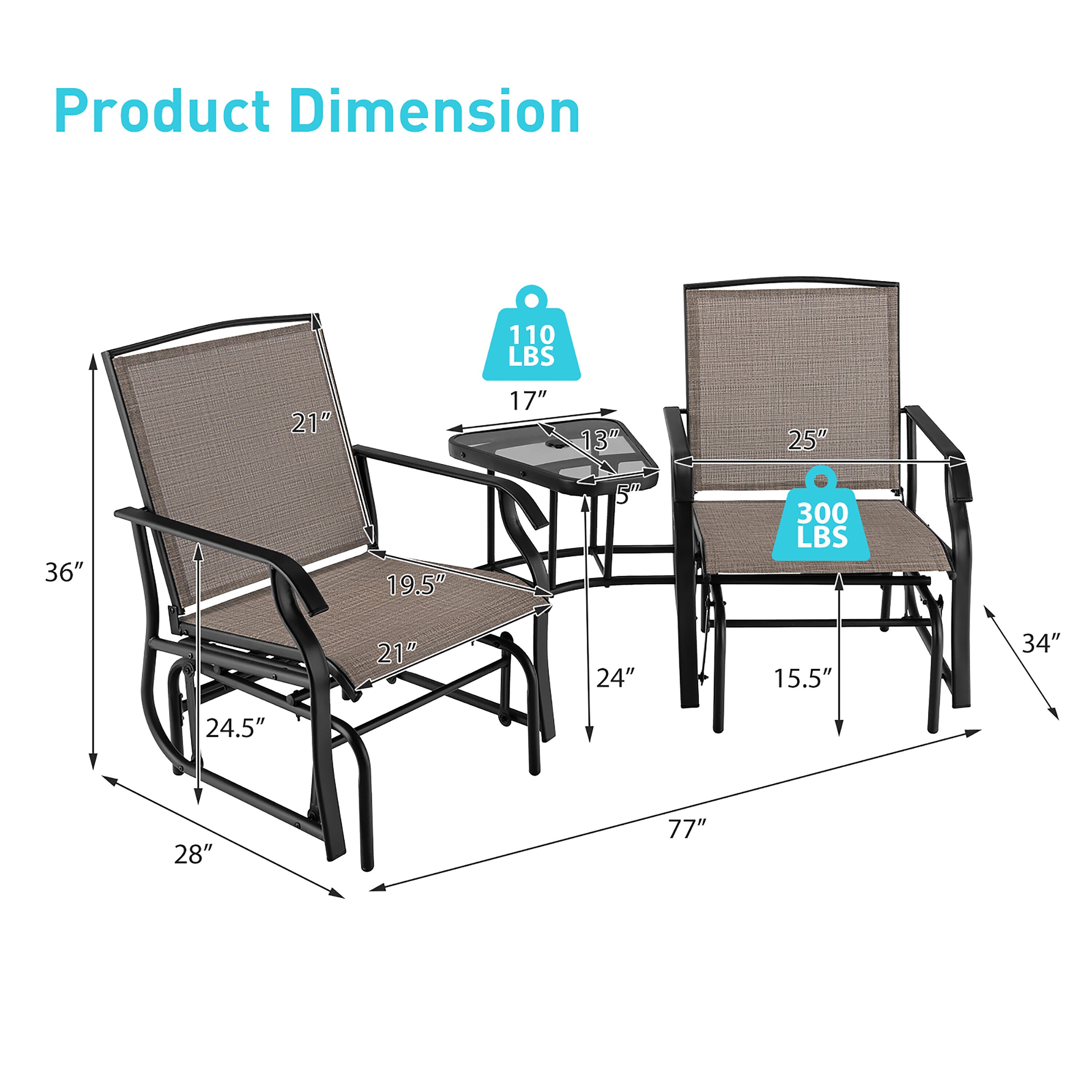 Costway NP10188BN Patio-Conversation-Sets - View #6