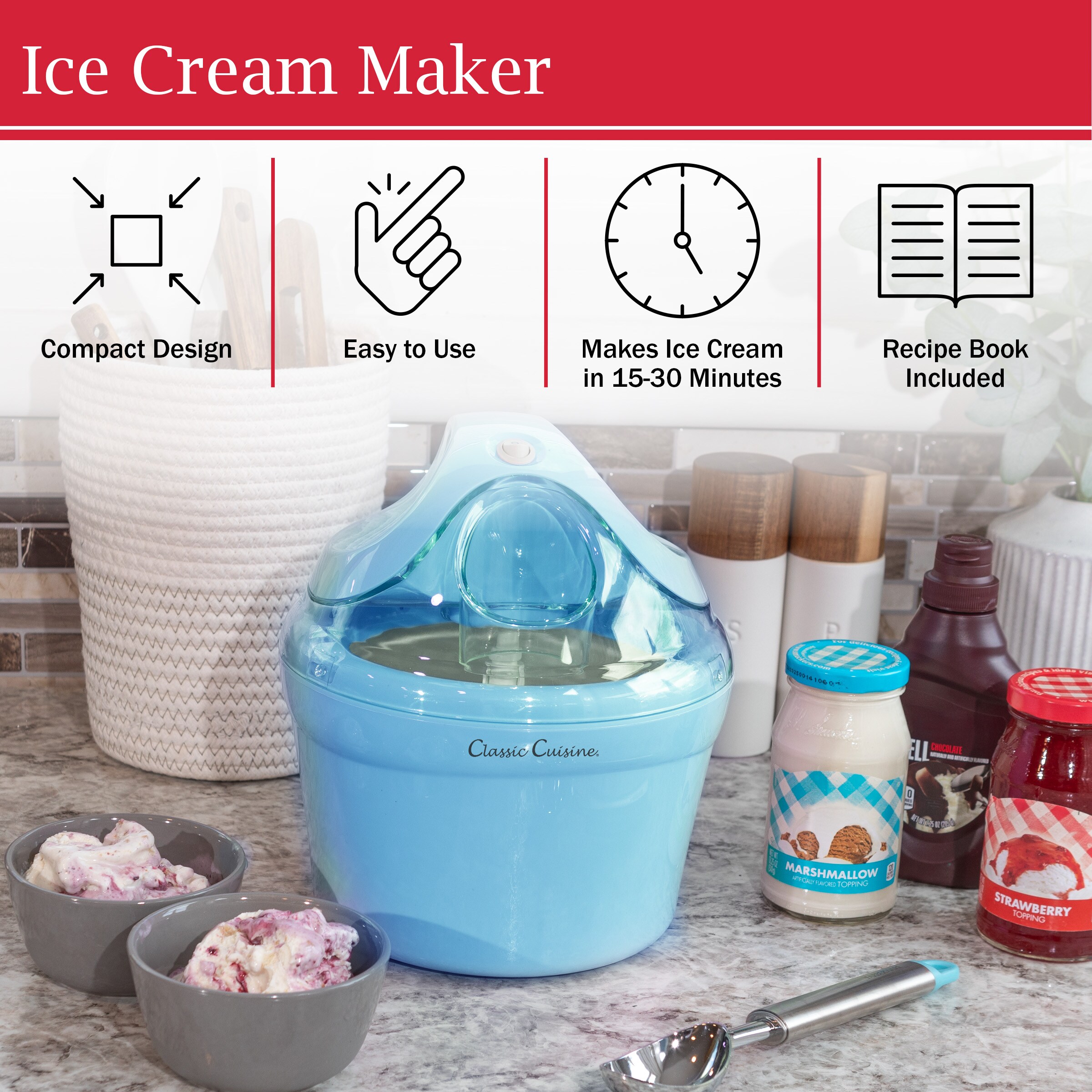 Classic Cuisine KIT-ICECRM-BLU Frozen-Confection-Appliances - View #2