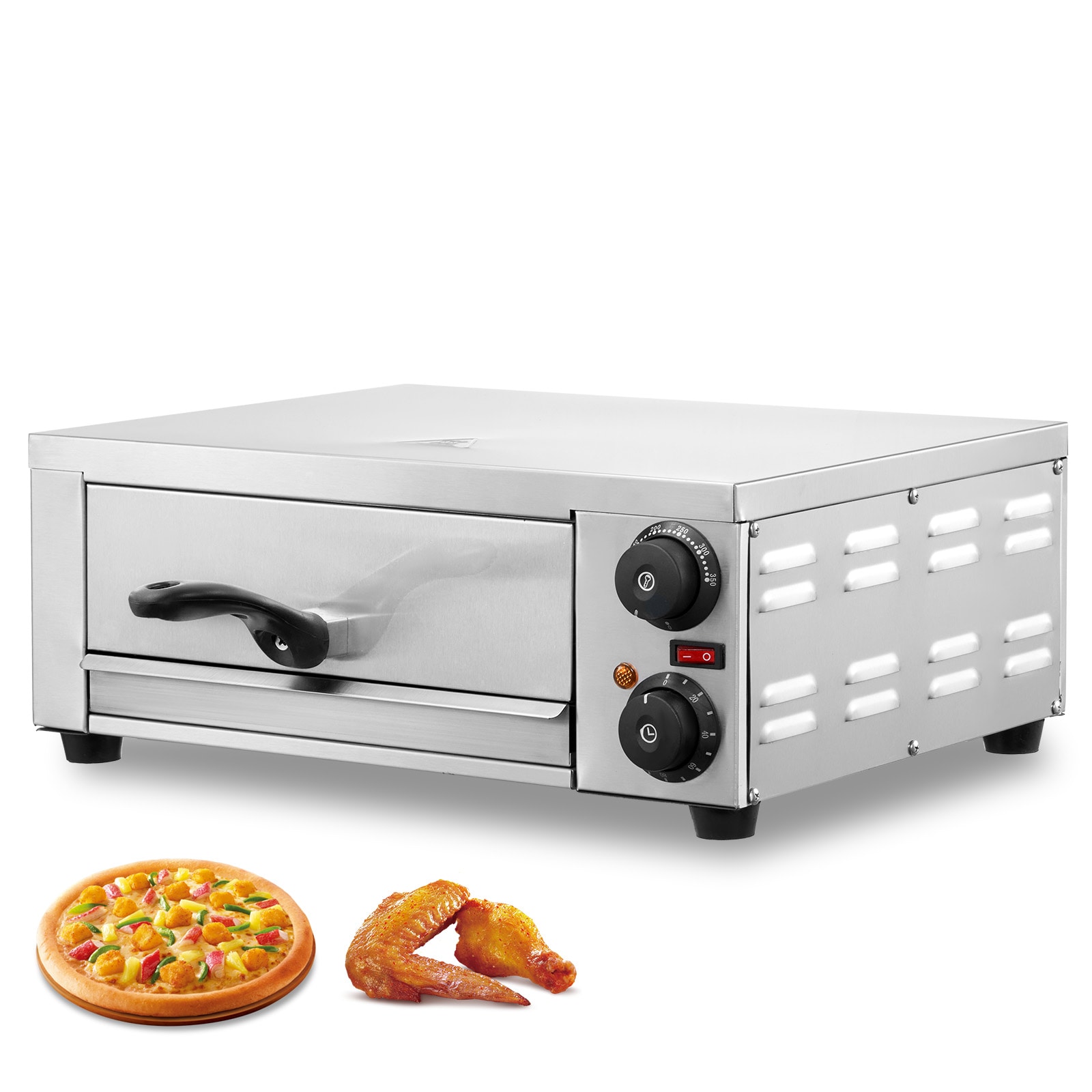 VEVOR CLMDRPSLDCSXBI3U5V1 12-IN 1500W Pizza Oven Stainless steel Hearth Electric Indoor/Outdoor Pizza Oven