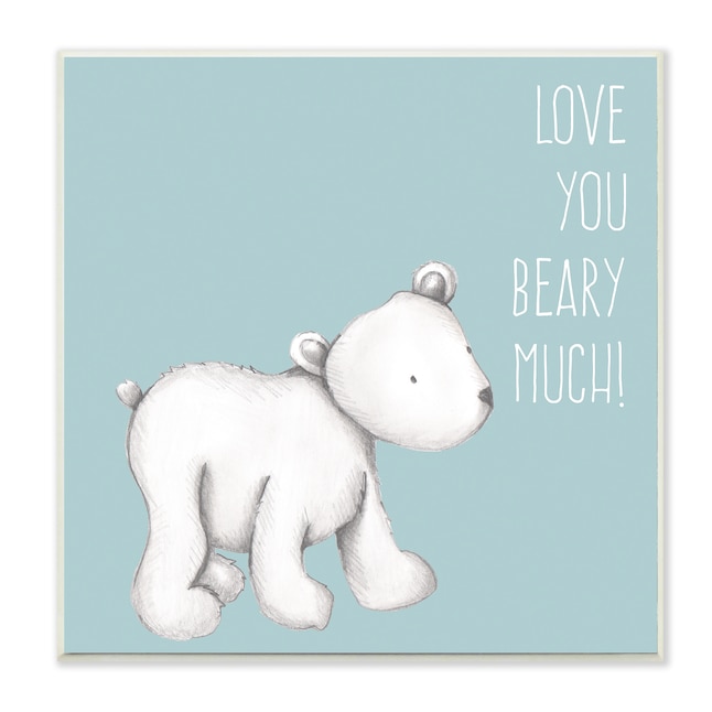 Stupell Industries Love You Beary Much Polar Bear Artist 12-in H x 12 ...