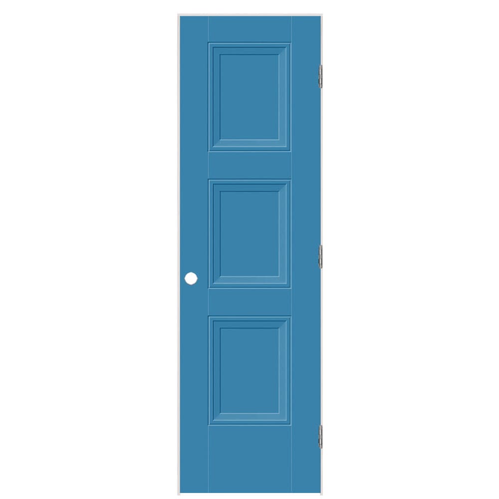 Masonite 5071828 36-in x 80-in Blue Heron Solid core 3-panel equal Right hand Smooth Prefinished Molded composite Flat Jamb Single Prehung Interior Door