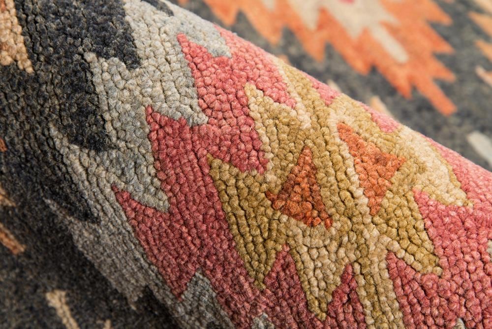 Tangier Black and Multicolor Wool 5' x 8' Hand Tufted Rug