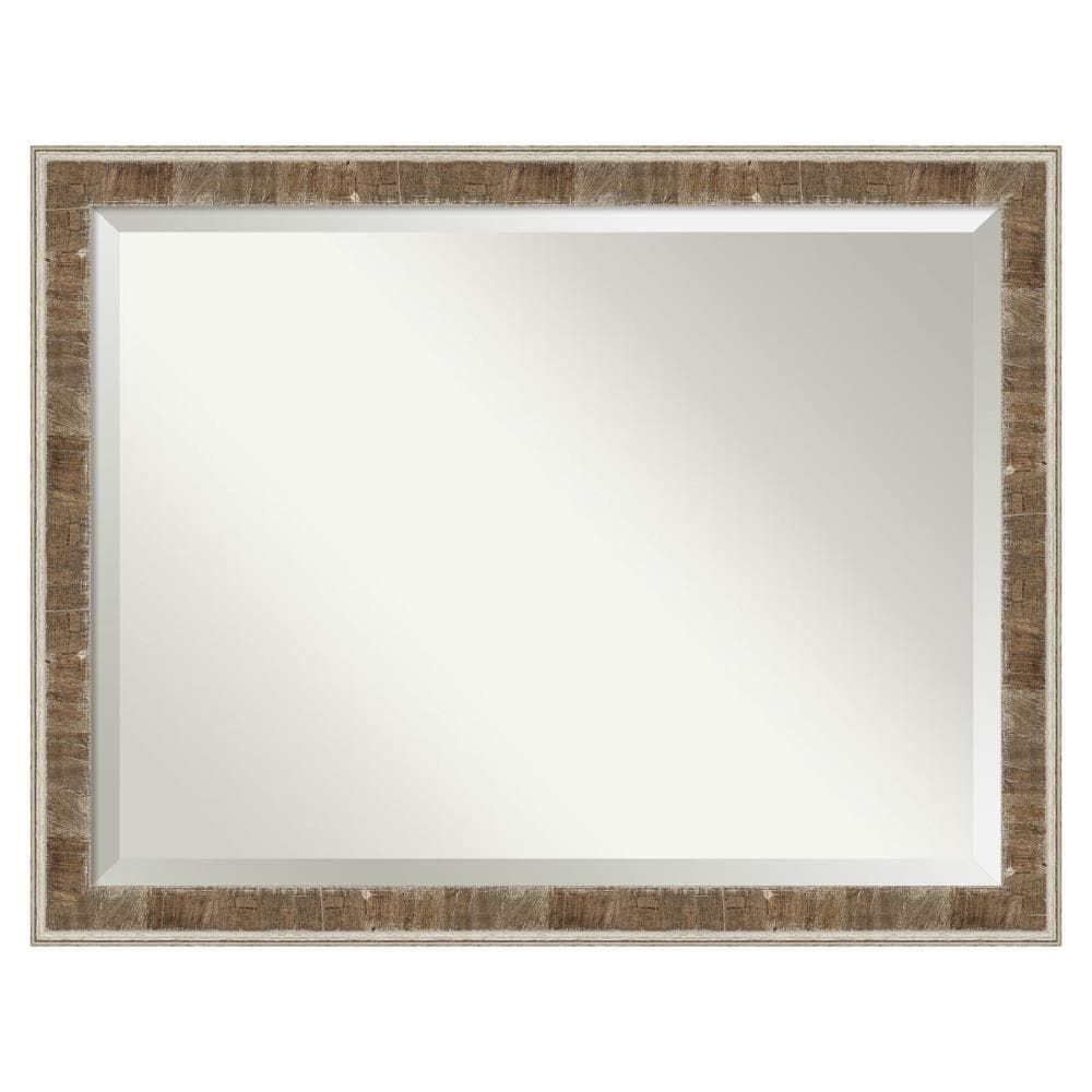 Amanti Art DSW4093897 Farmhouse 44.75-Inches x 34.75-Inches Framed Rectangle Bathroom Vanity Mirror ( Distressed Brown )