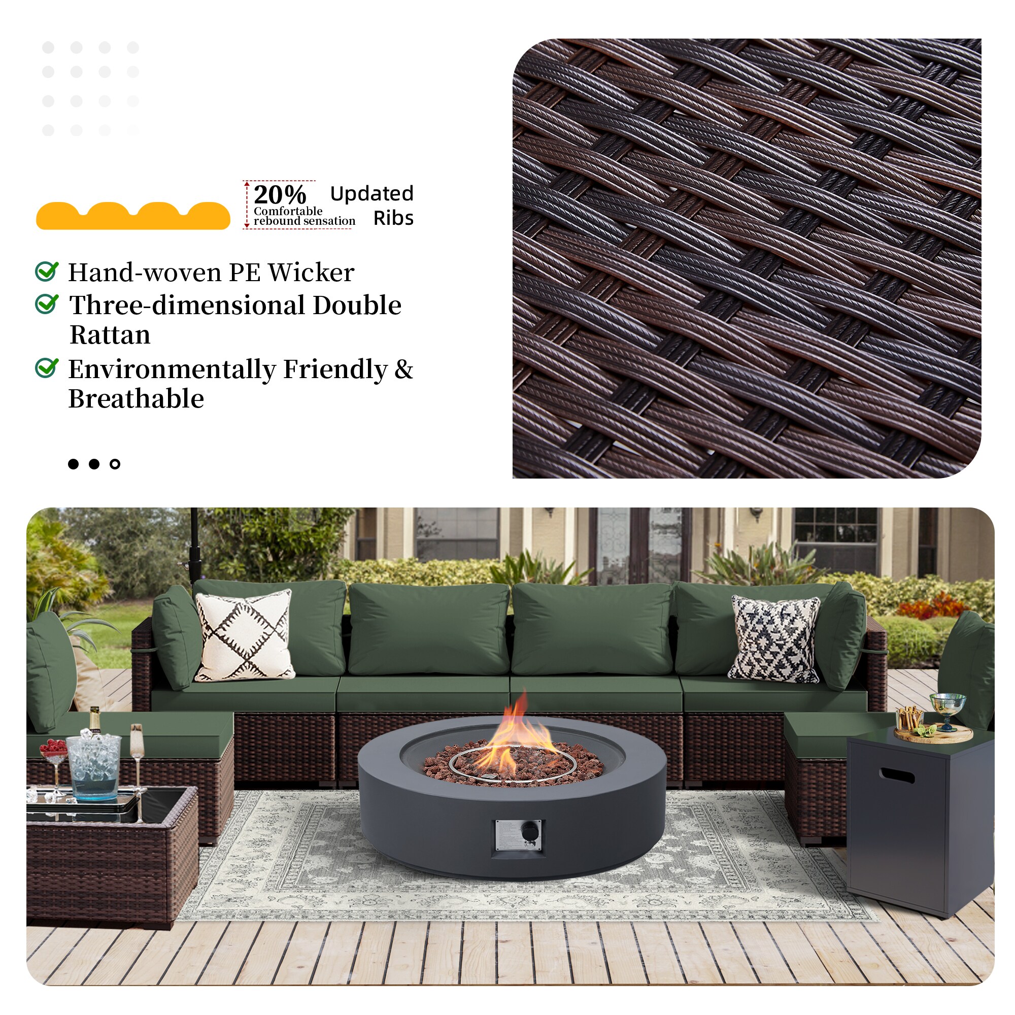 UPHA PL-2CZ-42TPDK-Z2 Patio-Conversation-Sets - View #5