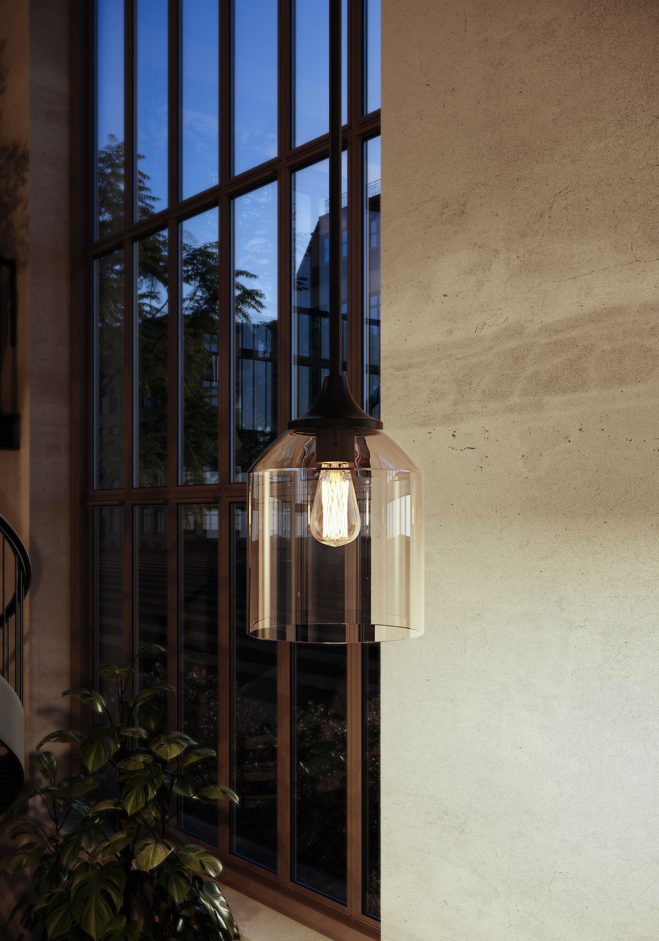 Elegant William Black Glass Mini Pendant Light 5.5"