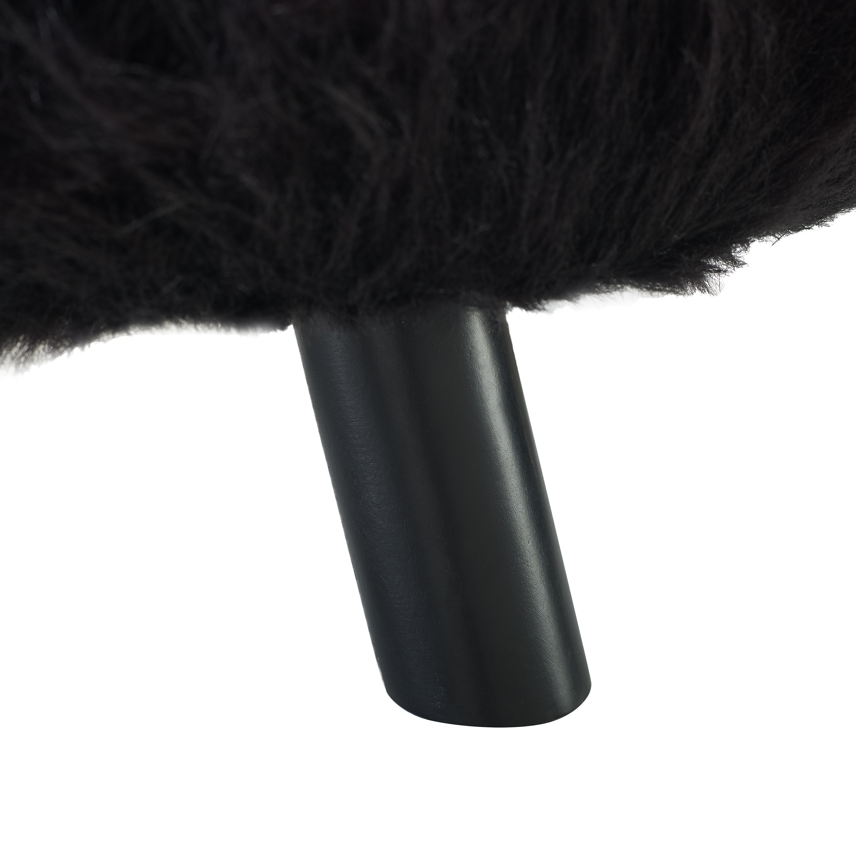 Black sales fur stool