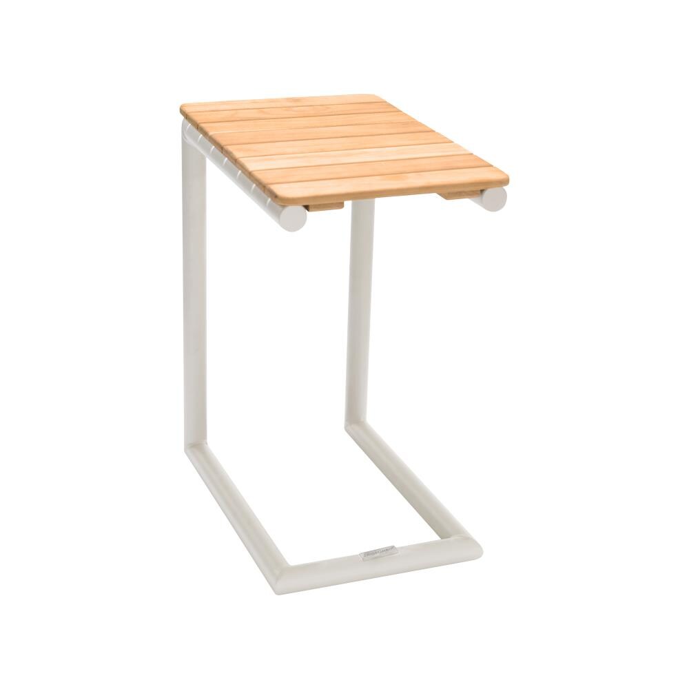 Armen Living LCPLSINAT Portals Square Outdoor End Table 11.5-in W x 18-in L