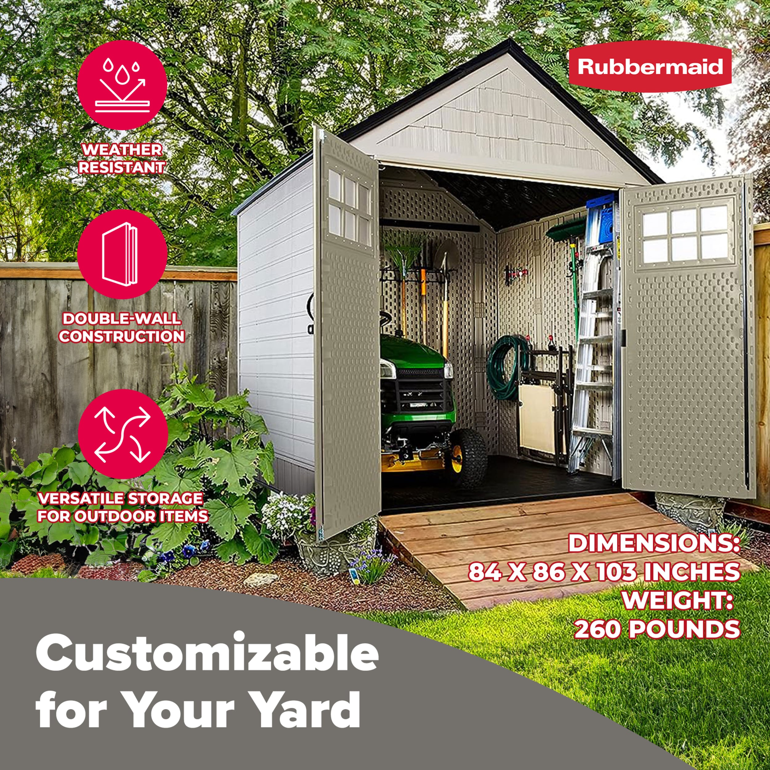 Rubbermaid 139149 Vinyl-Resin-Storage-Buildings - View #4