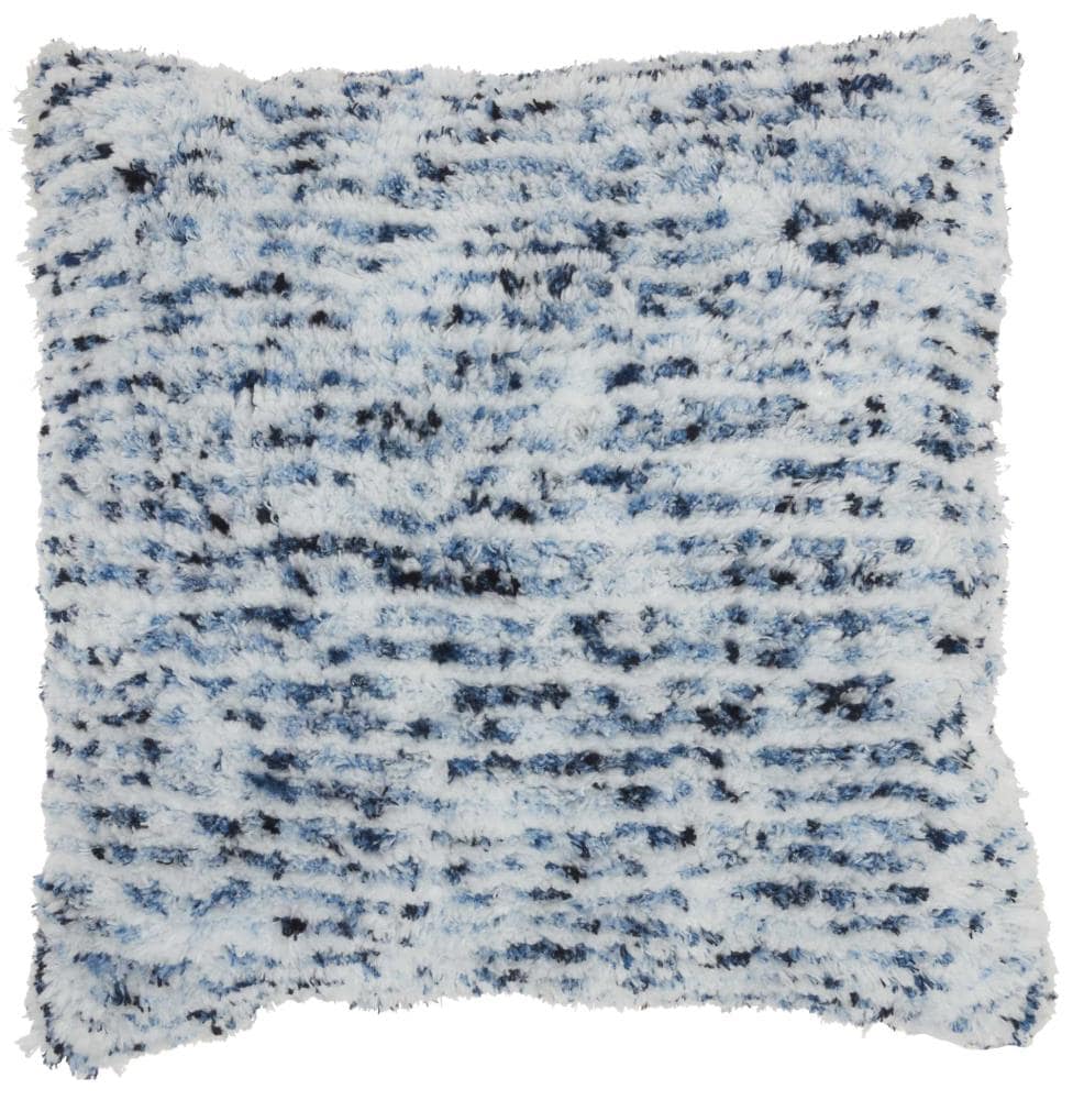 Mina Victory 798019076290 Lifestyles 24-in x 24-in Blue Square Indoor Decorative Pillow