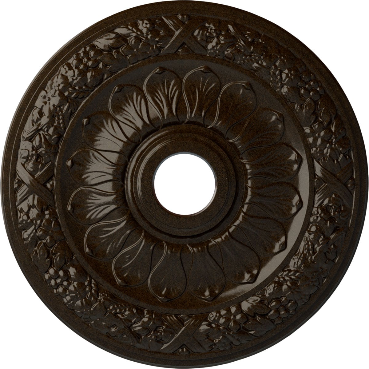 Ekena Millwork CM24SWBZS Swindon 24-in W x 24-in L Bronze Polyurethane Ceiling Medallion