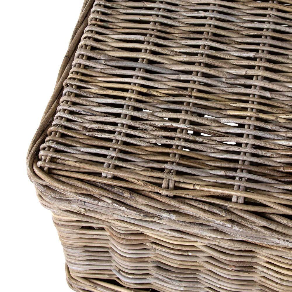 East at Main TT-DF-SC301 Seascape Driftwood Rattan Coffee Table With Storage