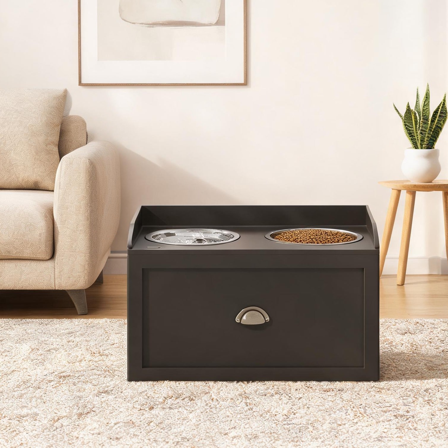 Tammesy Drawers Bowls and Feeders combining MDF Storage and combining Drawers with 23.5 x 11.8 x 14.2