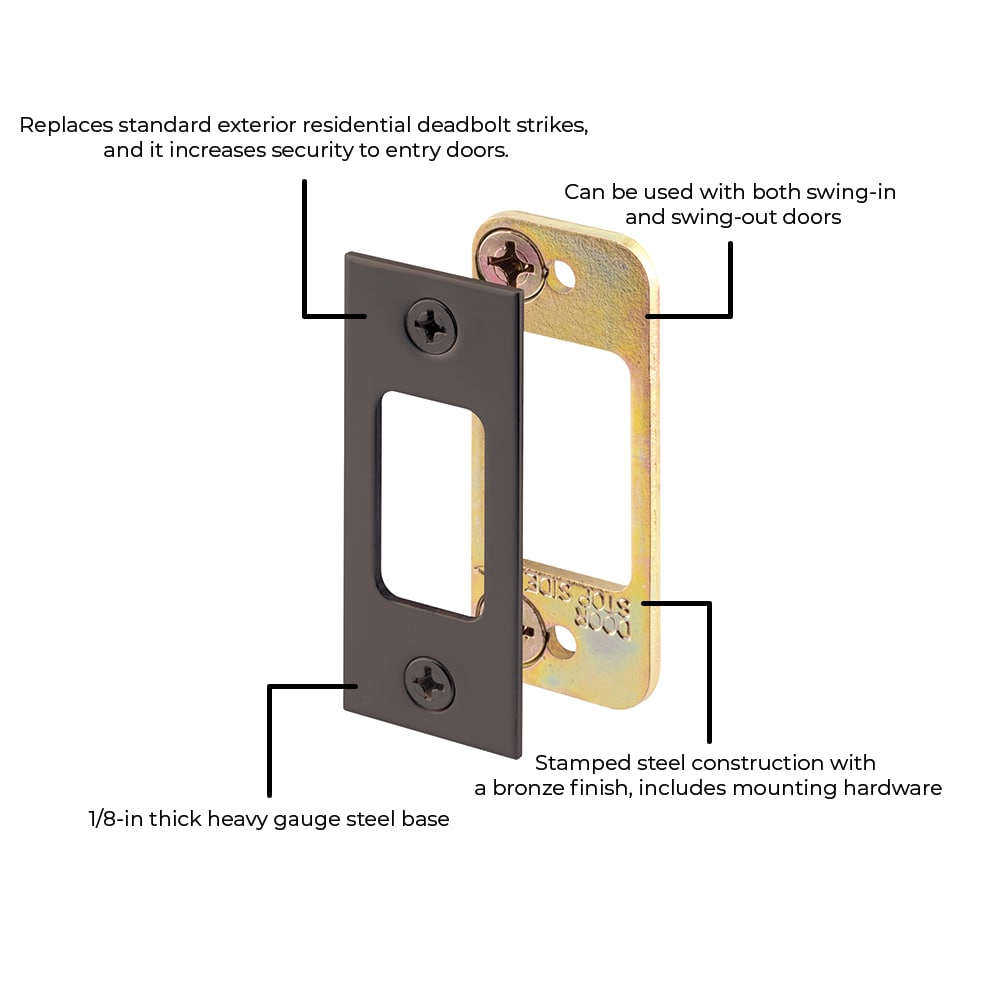 RELIABILT 1-1/4-in W x 2-3/4-in L Oil-Rubbed Security Strike Kit E 