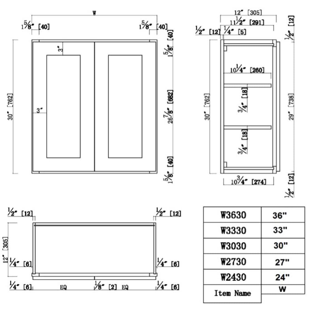 Design House Brookings 36-in W x 30-in H x 12-in D White Maple Wall ...