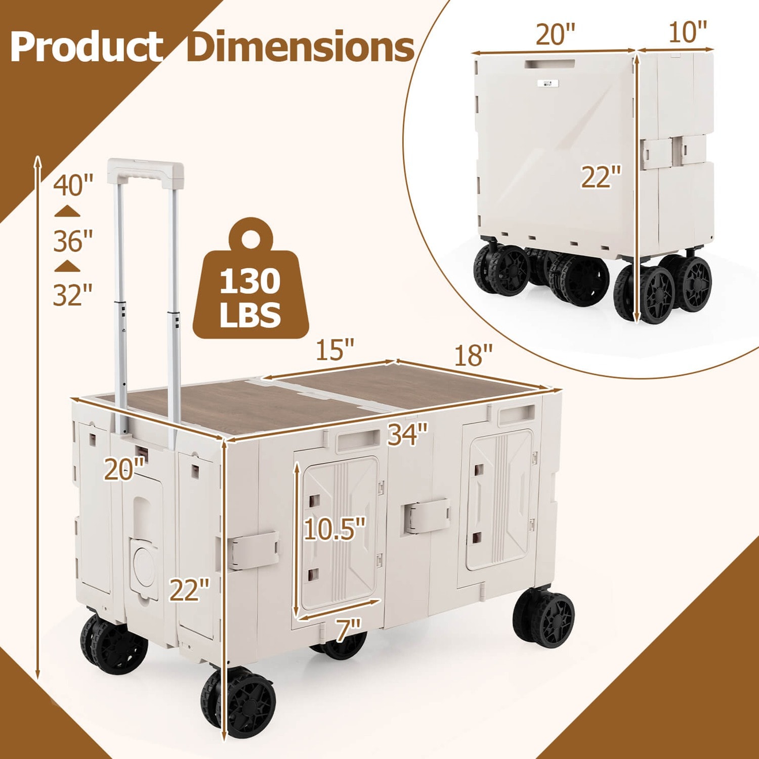 Costway CSHY004035 Utility-Carts - View #2