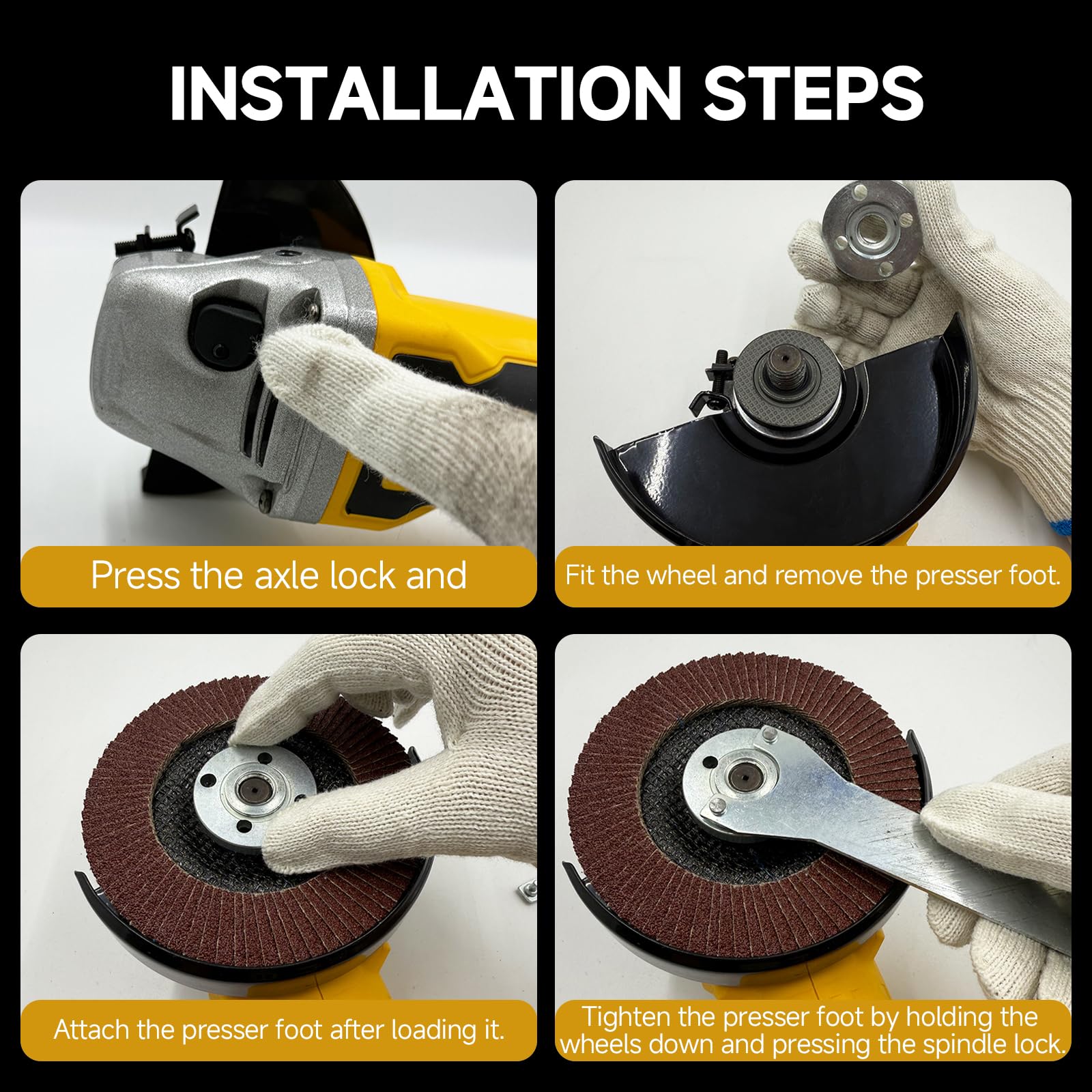 DYRCJ Cordless Angle Grinder 3/8-16 Spindle Brushless Motor Variable ...