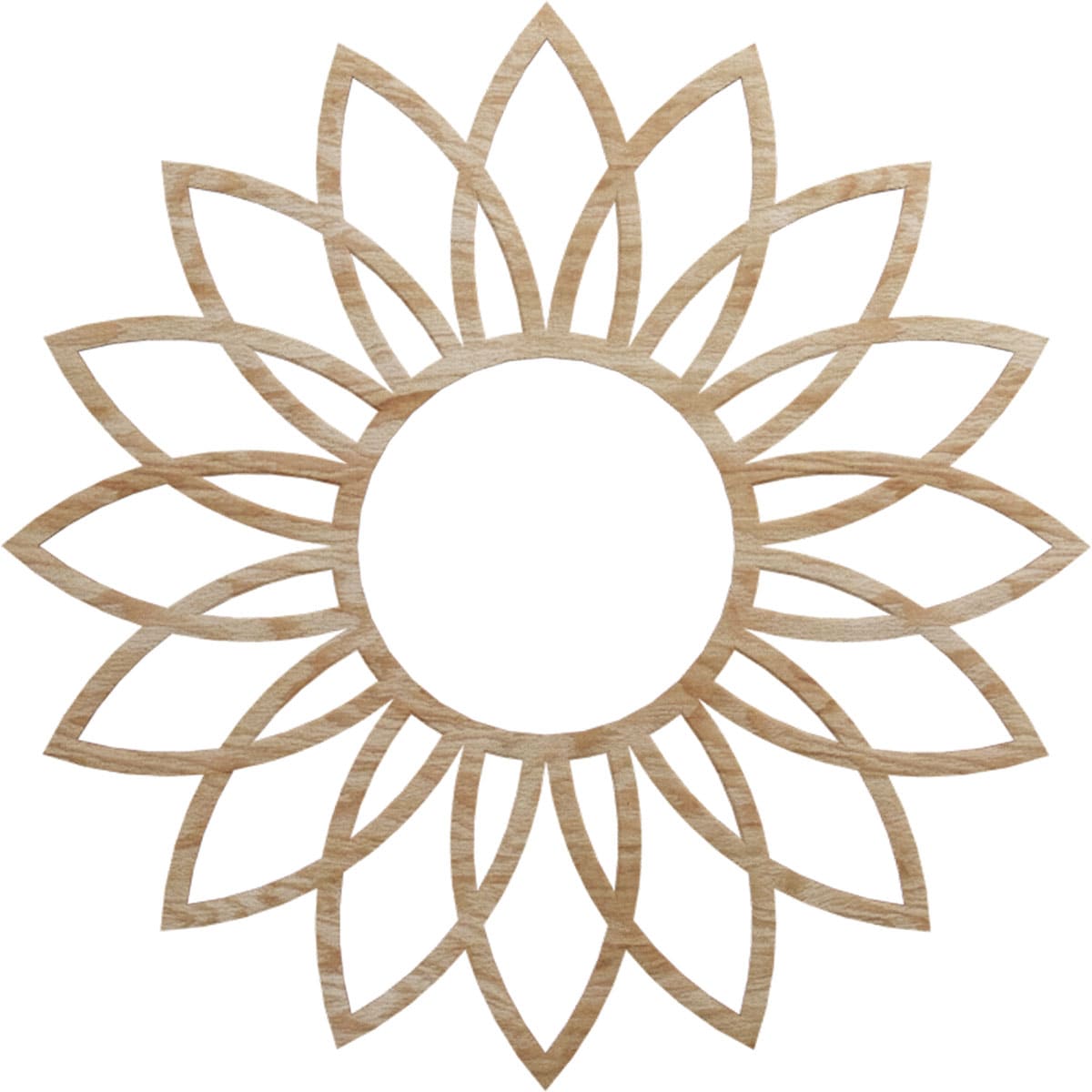 Ekena Millwork CMWP24X24X0375DARO Daisy Fretwork 24-in W x 24-in L Contemporary Red Oak Wood Whole Ceiling Medallion