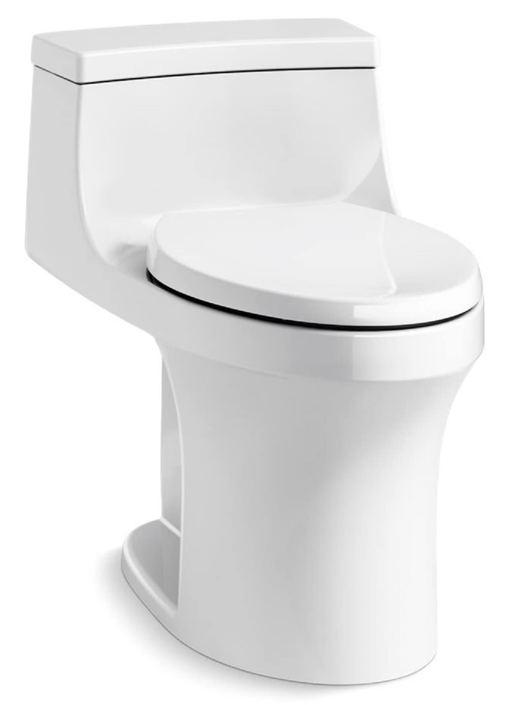 KOHLER 5172-RA-0 San Souci White Compact elongated Chair height 1-piece Toilet 12-in Rough-In WaterSense 1.28 GPF