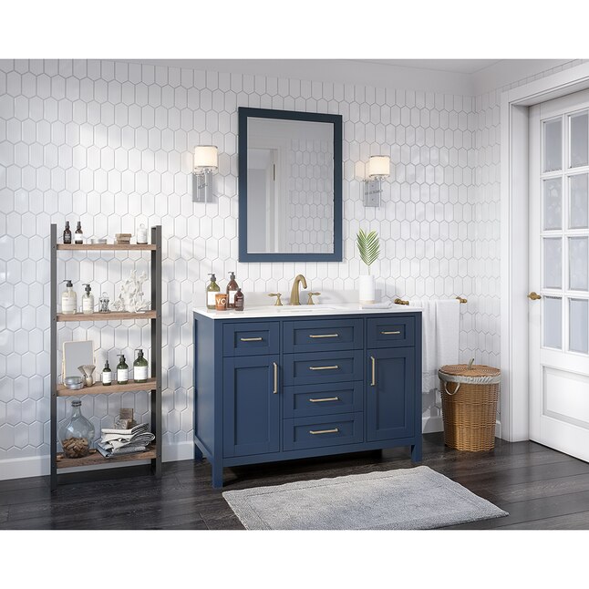 Ove Decors Tahoe 48 In Midnight Blue, Tahoe 48 Single Bathroom Vanity Set With Mirrors
