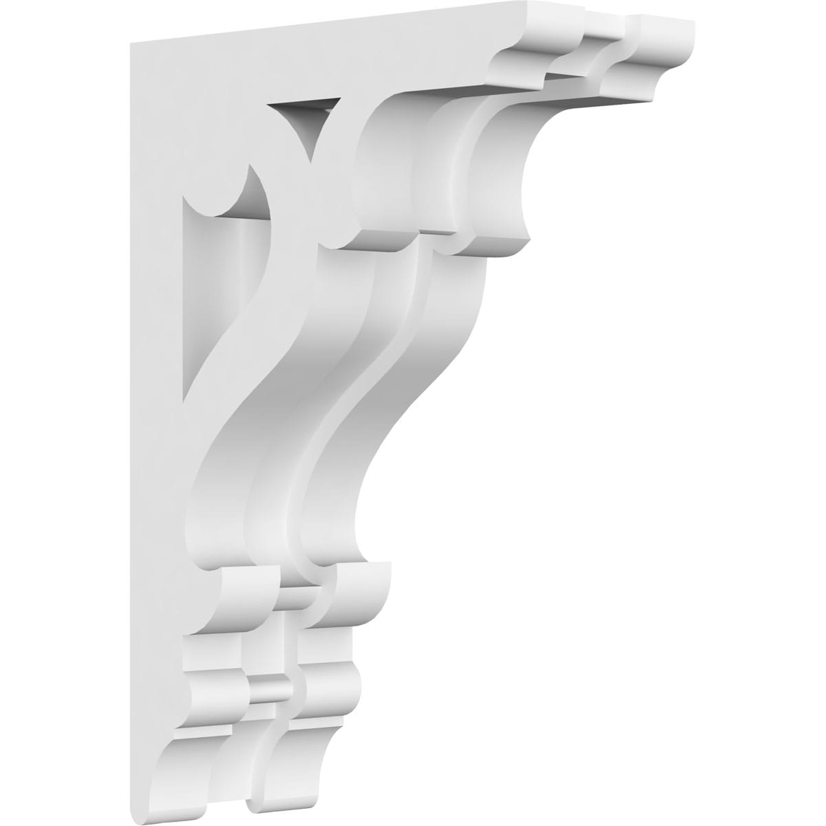 Ekena Millwork CORP01X04X06BR 1.875-in x 4-in x 6-in Brontes Unfinished White PVC Paintable Corbel