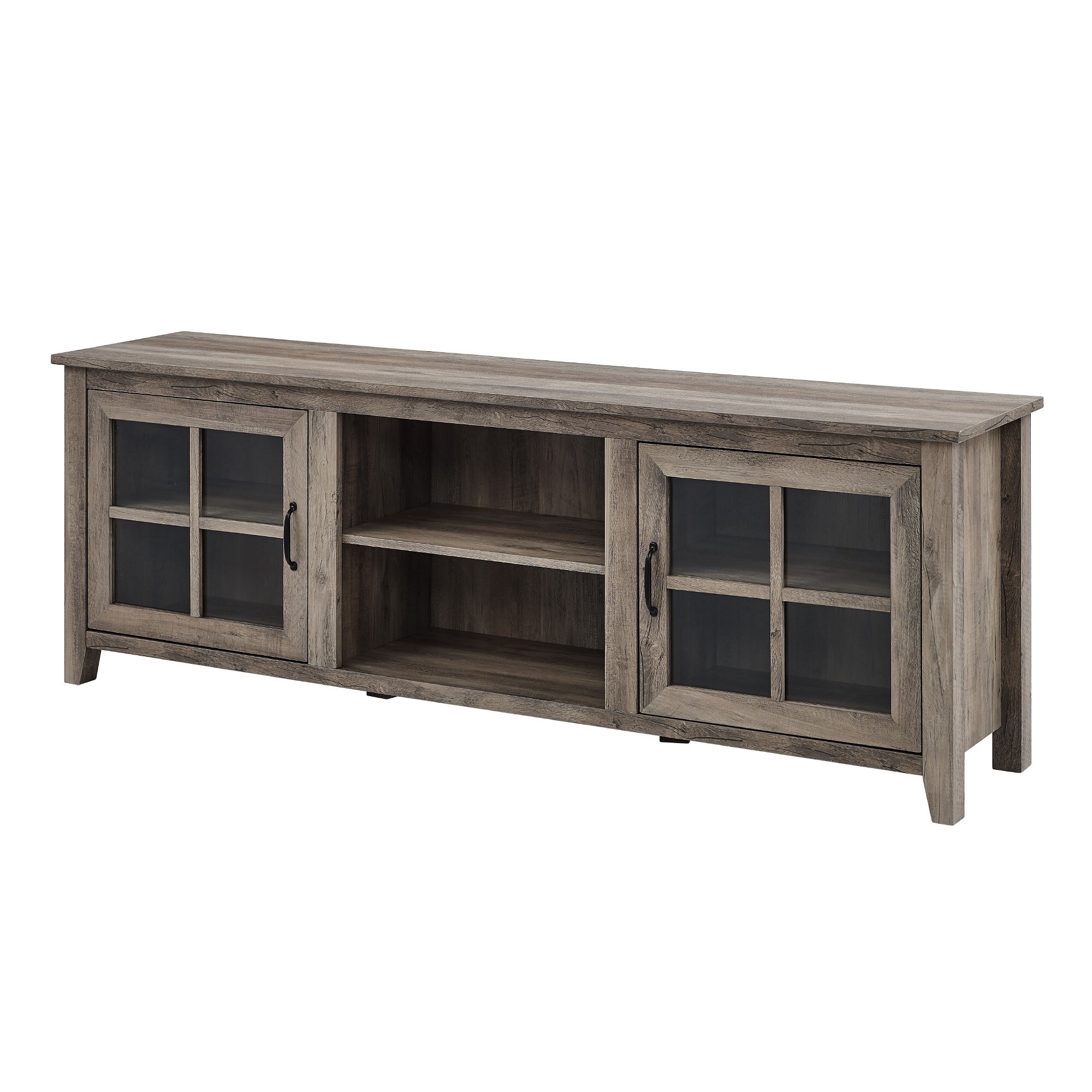 Walker Edison Transitional Grey Wash TV Stand (Accommodates TVs up to ...