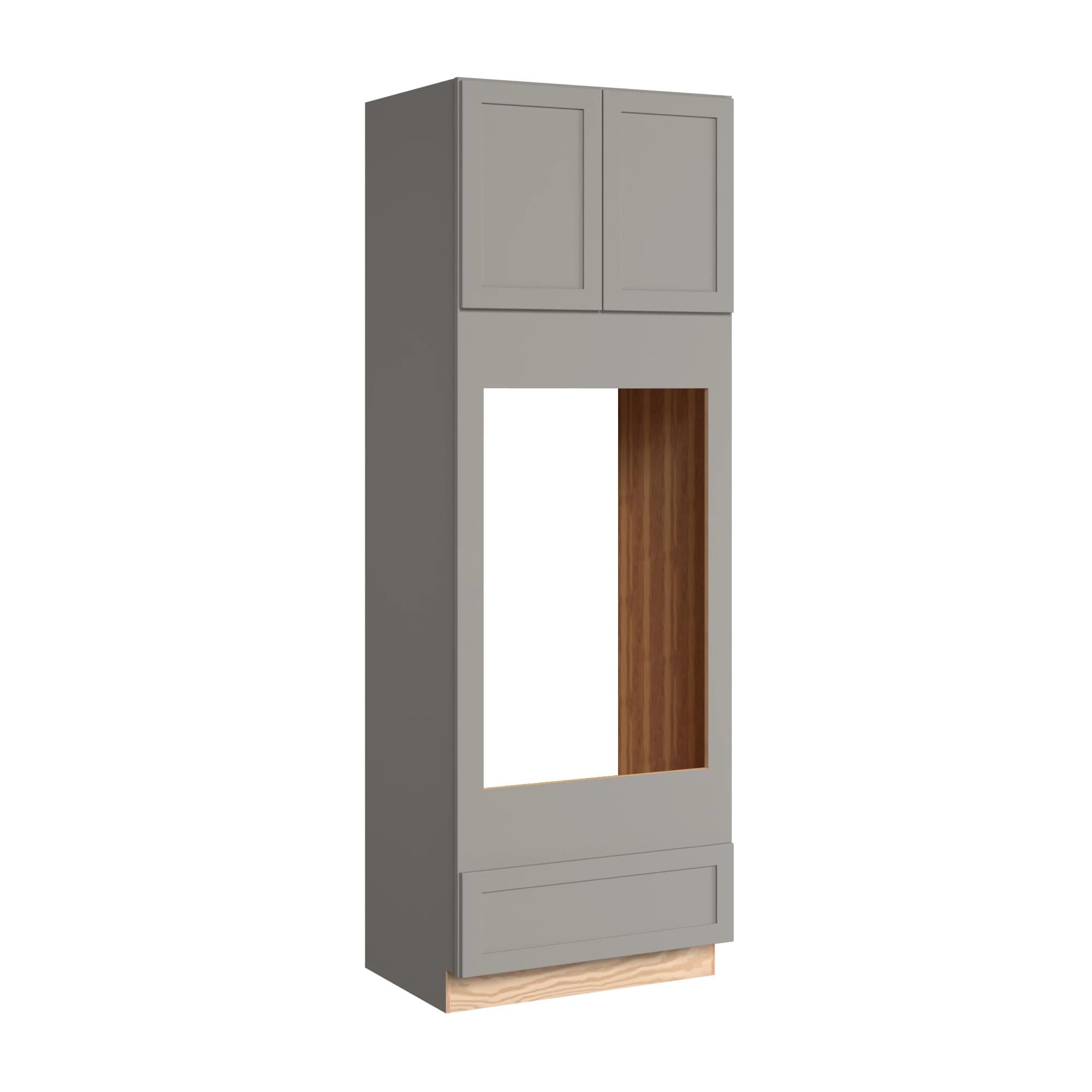 KraftMaid Momentum OC332496D.DD.EOG81 Deveron 33-in W x 96-in H x 24-in D Pebble Grey Double oven Pantry Fully assembled Plywood Cabinet (Recessed Panel Shaker)