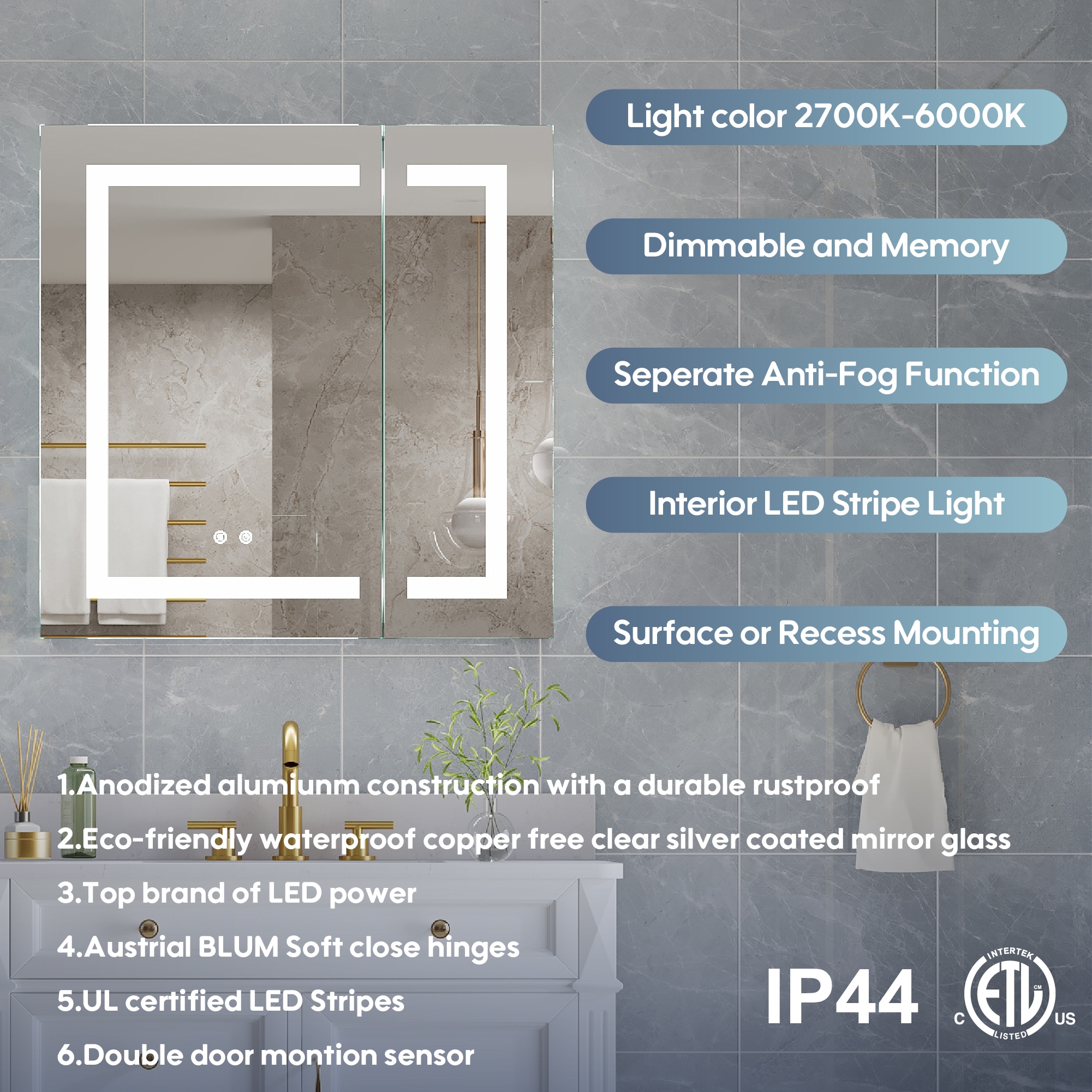 CALVON HMC3030S Bathroom-Medicine-Cabinets - View #9