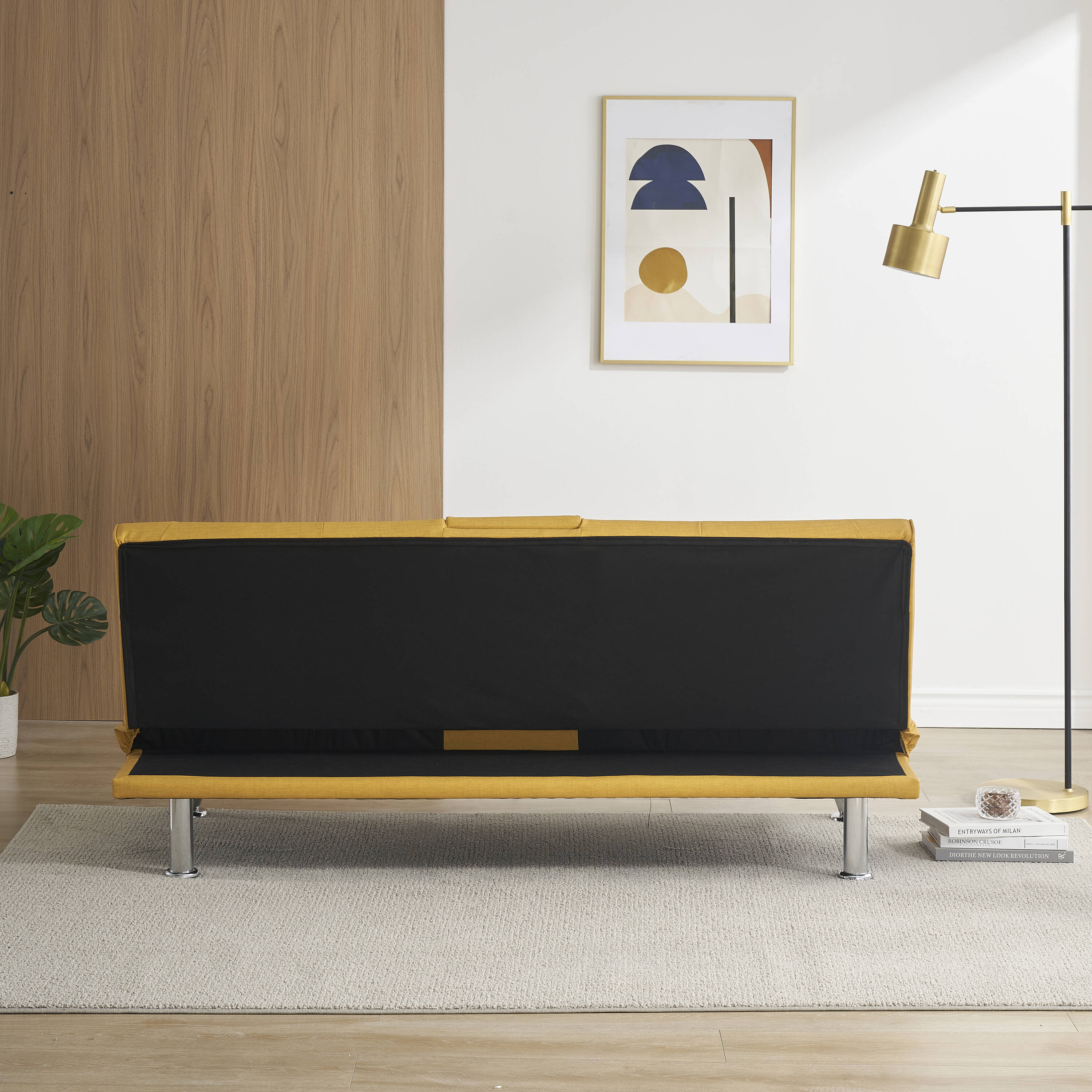 Runesay Sofa Bed Orange Contemporary/Modern Velvet Twin Sofa Bed In The ...