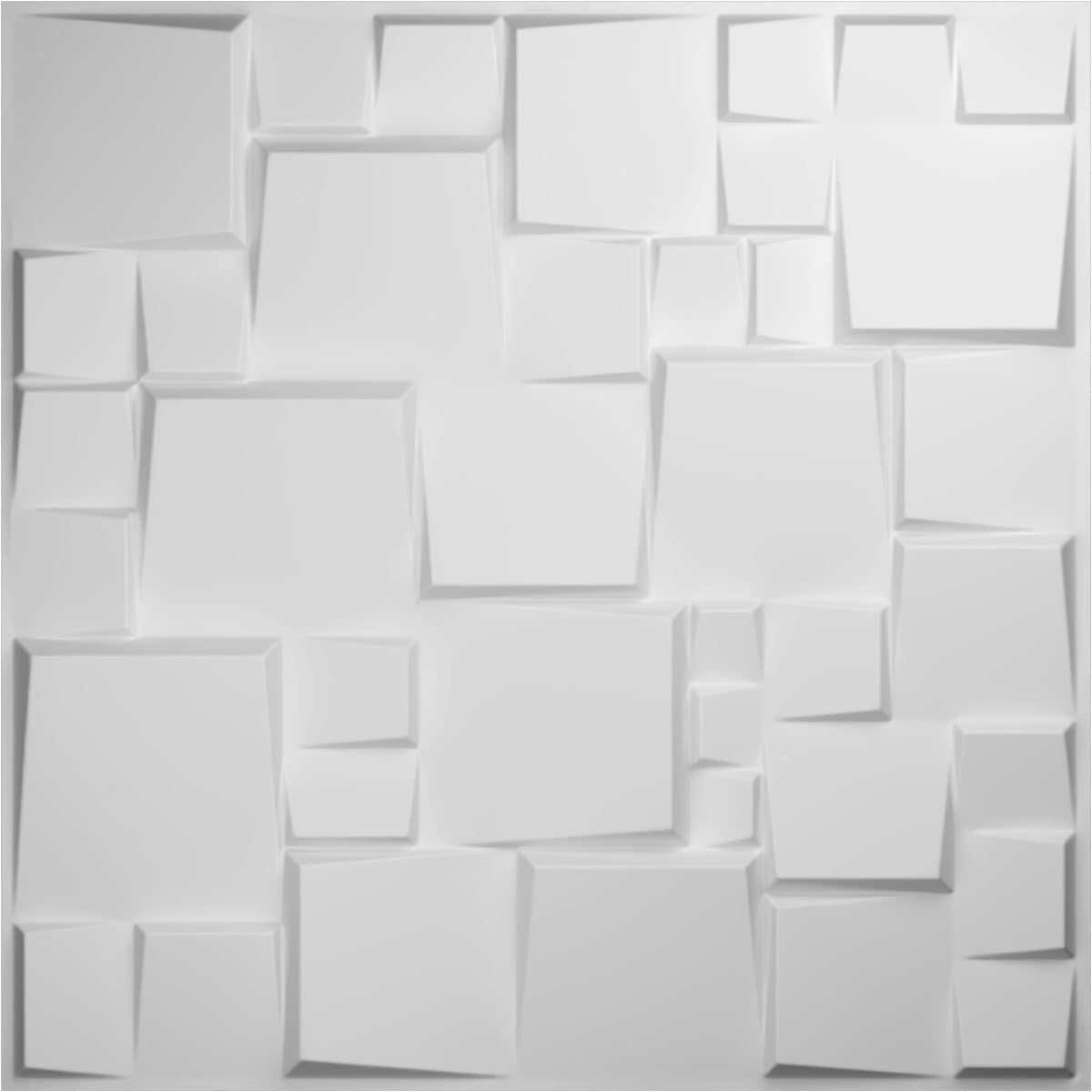 Ekena Millwork WP20X20MSWH-CASE-10 19-5/8-in x 19-5/8-in Embossed Paintable/Stainable White PVC Abstract Wall Panel ( 10 -Pack, Covers 26.75-sq ft )