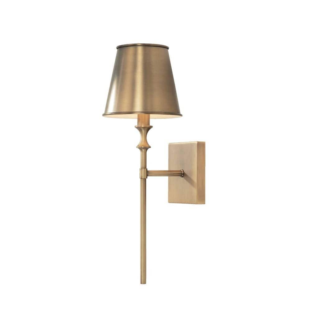 Capital Lighting A-CAP-649711AD-708 Whitney Aged Brass 1 - Light Wall Light - Hardwired Electric Incandescent Fixture