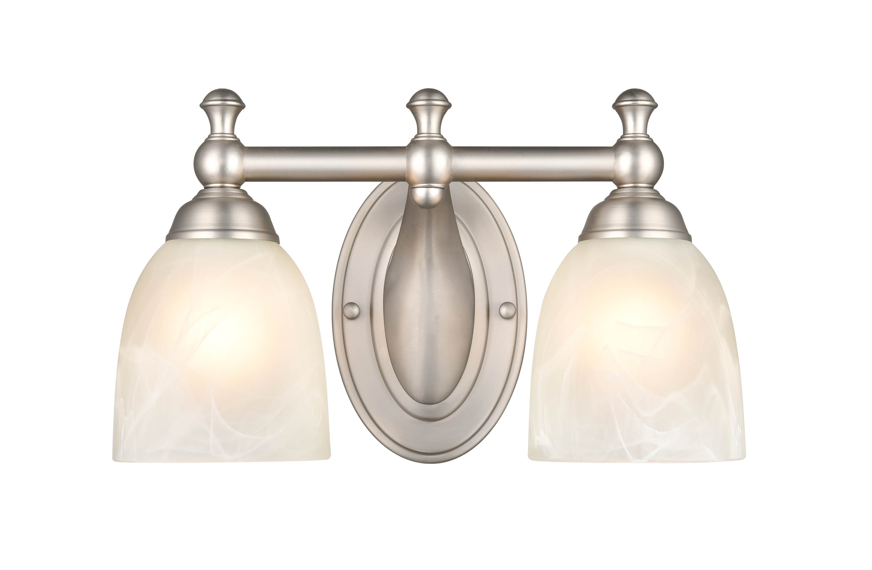 Millennium Lighting Vanity Light 13in 2Light Satin Nickel Traditional