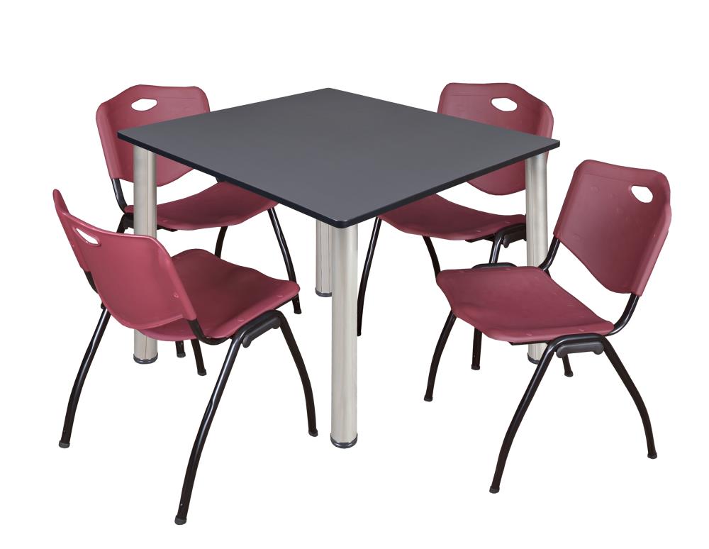 Regency TB4848GYBPCM47BY Breakroom Gray 4-Person Training Table (48-in W x 29-in H)