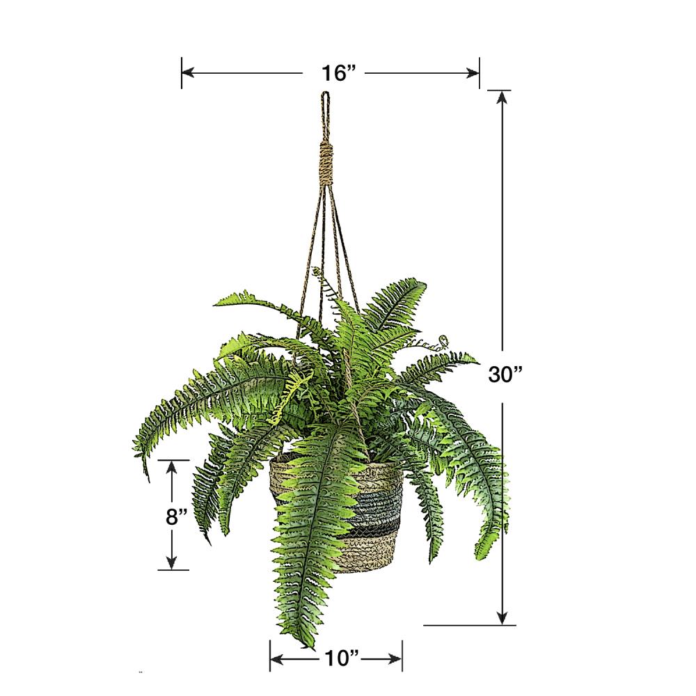 Nearly Natural 33-in Green Indoor Hanging Artificial Boston Fern Artificial  Plant in the Artificial Plants & Flowers department at