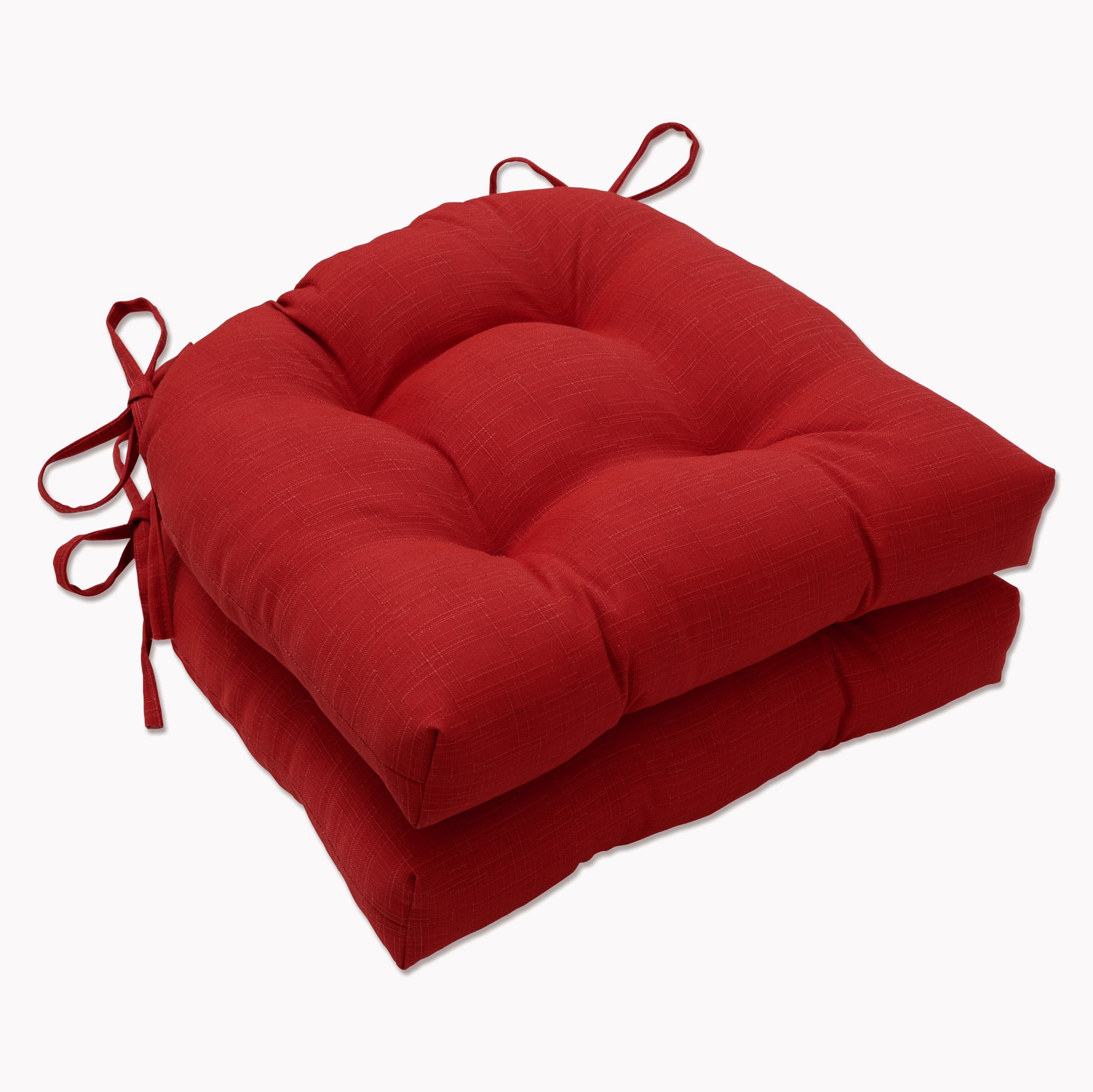 Pillow Perfect 667720 15.5-in x 16-in 2-Piece Red Patio Chair Cushion