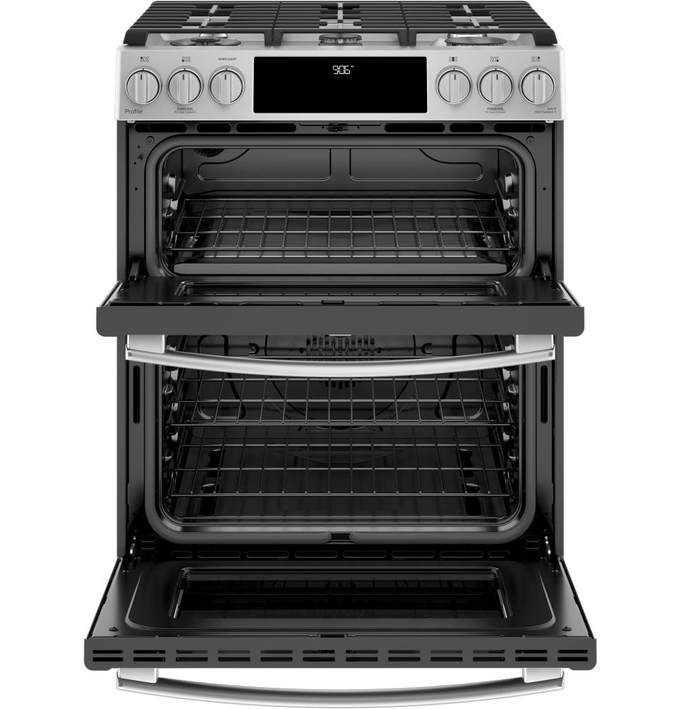 GE Profile™ Series PGS960SELSS 30 Slide-In Front Control Gas Double Oven  Convection Range - ADA Appliances