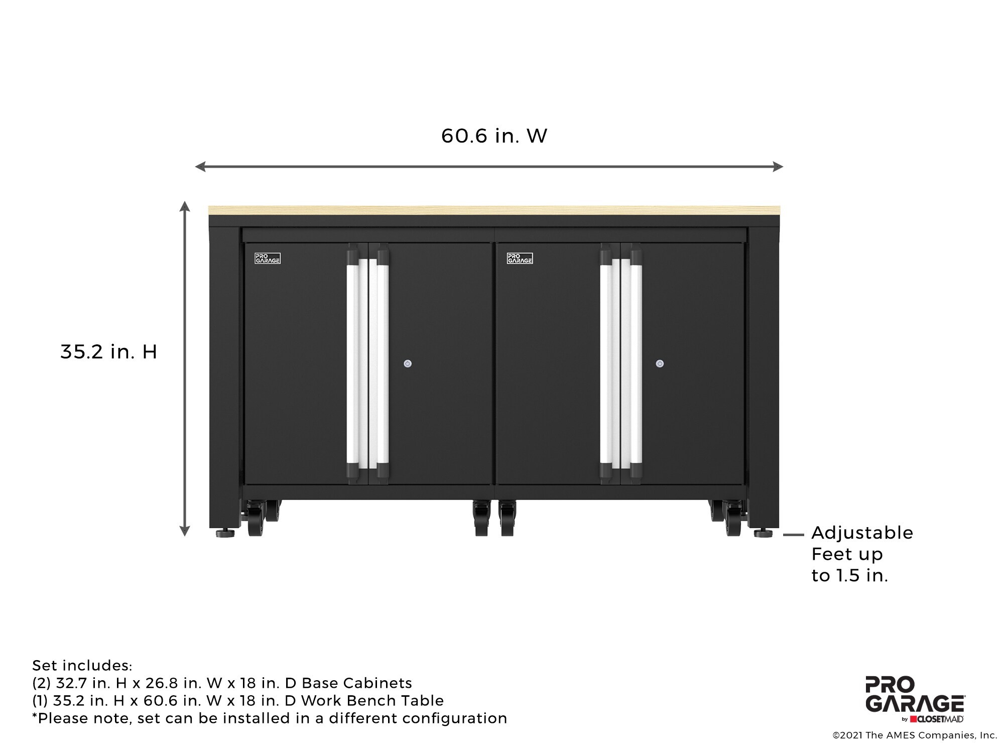 ClosetMaid Steel Garage Storage System in Matte Black (60.6