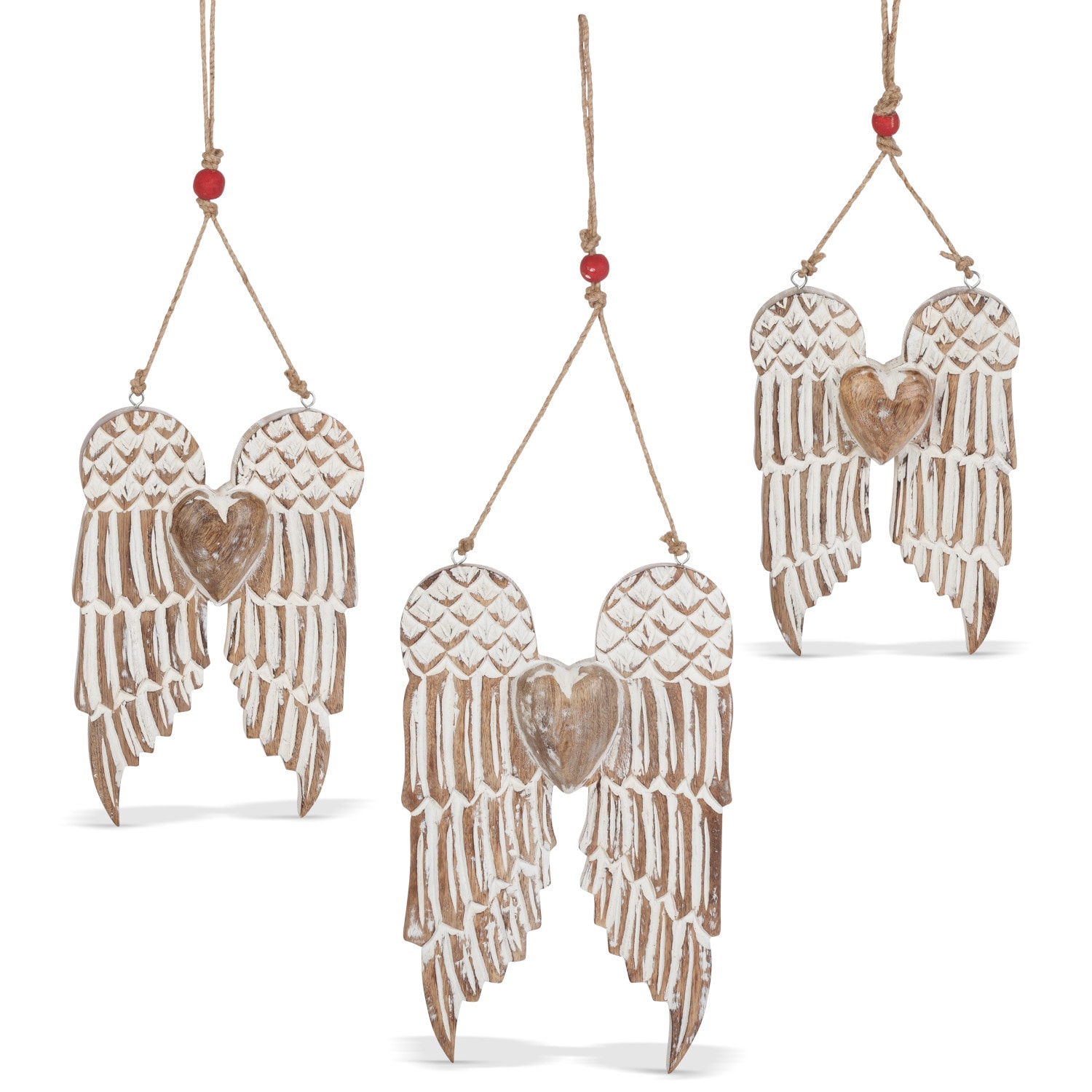 Lone Elm Studios 94824EC 8-Inches W x 12-Inches H Wood Angel Wings Bohemian Wall accent