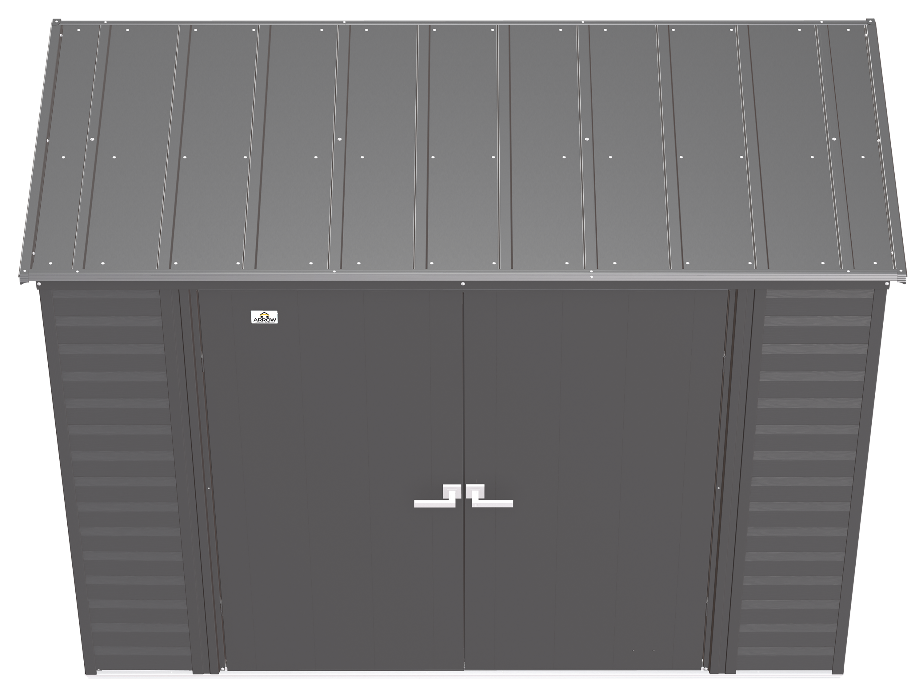8 ft x 4 ft Charcoal Galvanized Steel Storage Shed