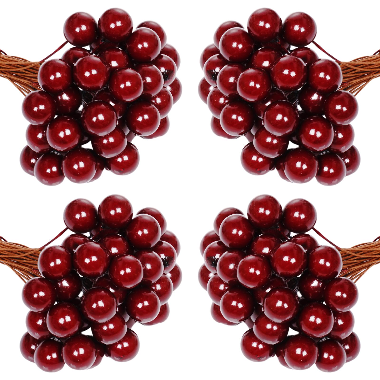 Aoibox  2 4 in Mini Red Holly Berry Artificial Stems Faux Christmas Berry Picks for Crafts 200 Pack