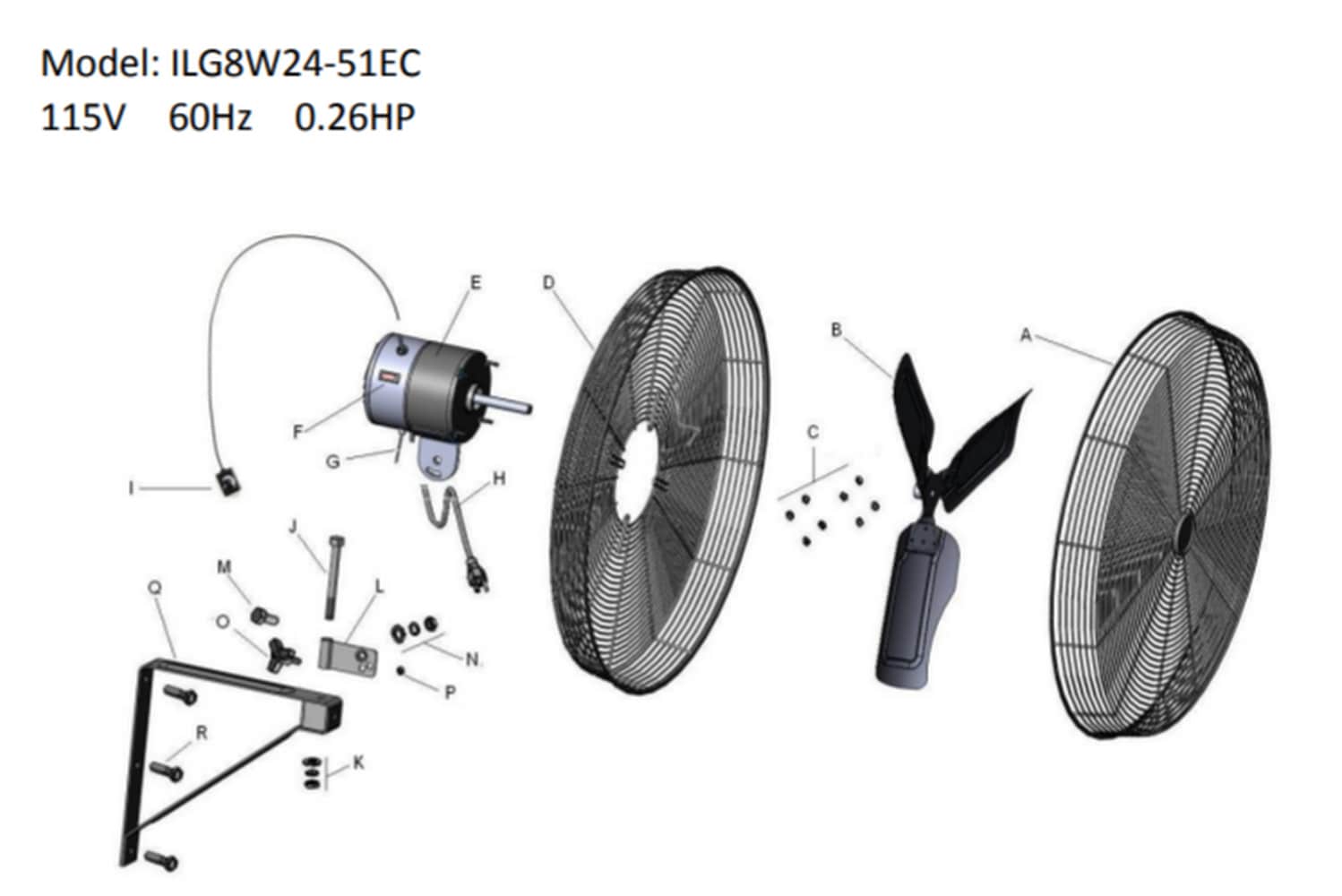 iLIVING ILG8W24-51EC Wall-Mounted-Fans - View #7